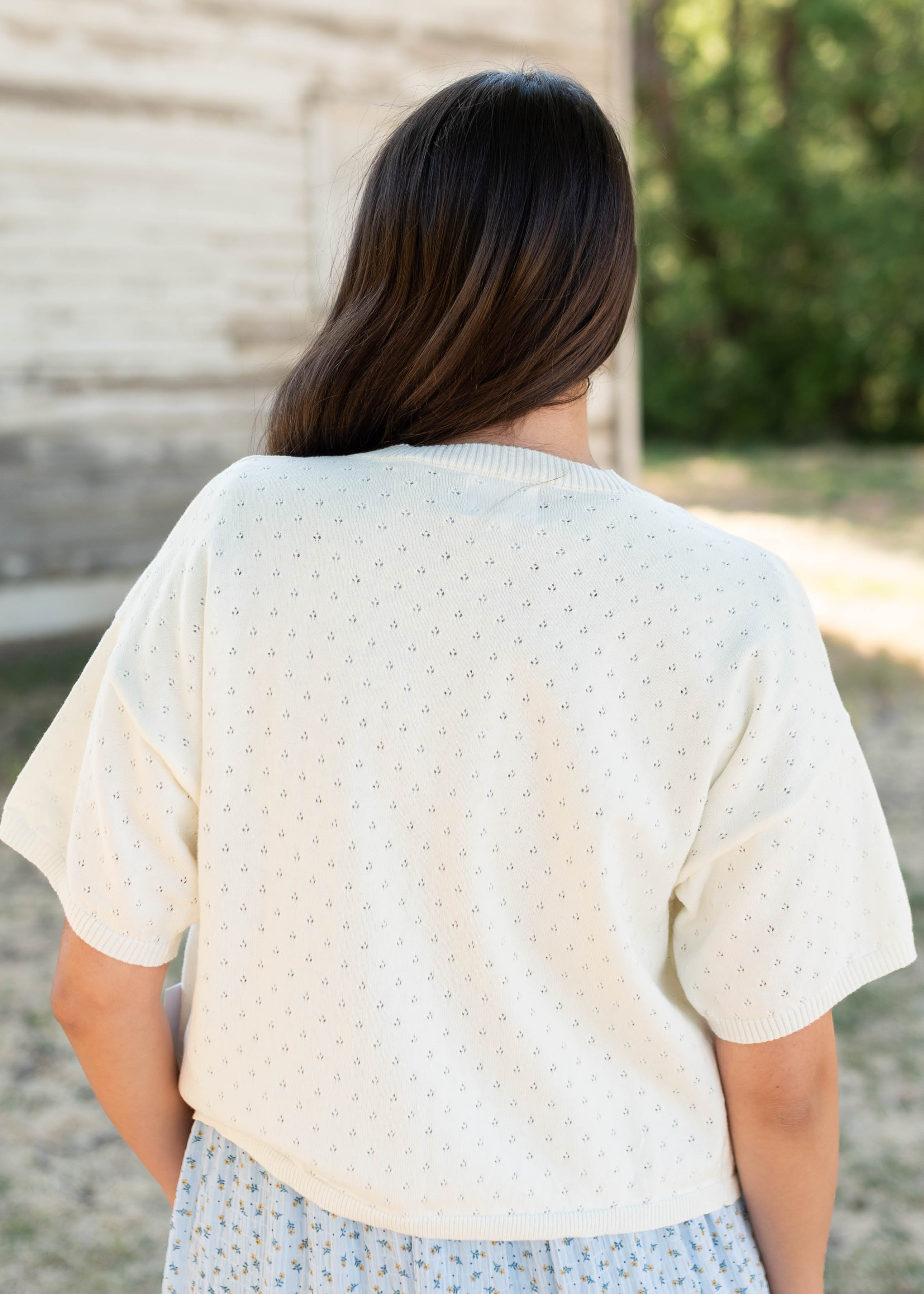Alyssa Ivory Short Sleeve Cardigan