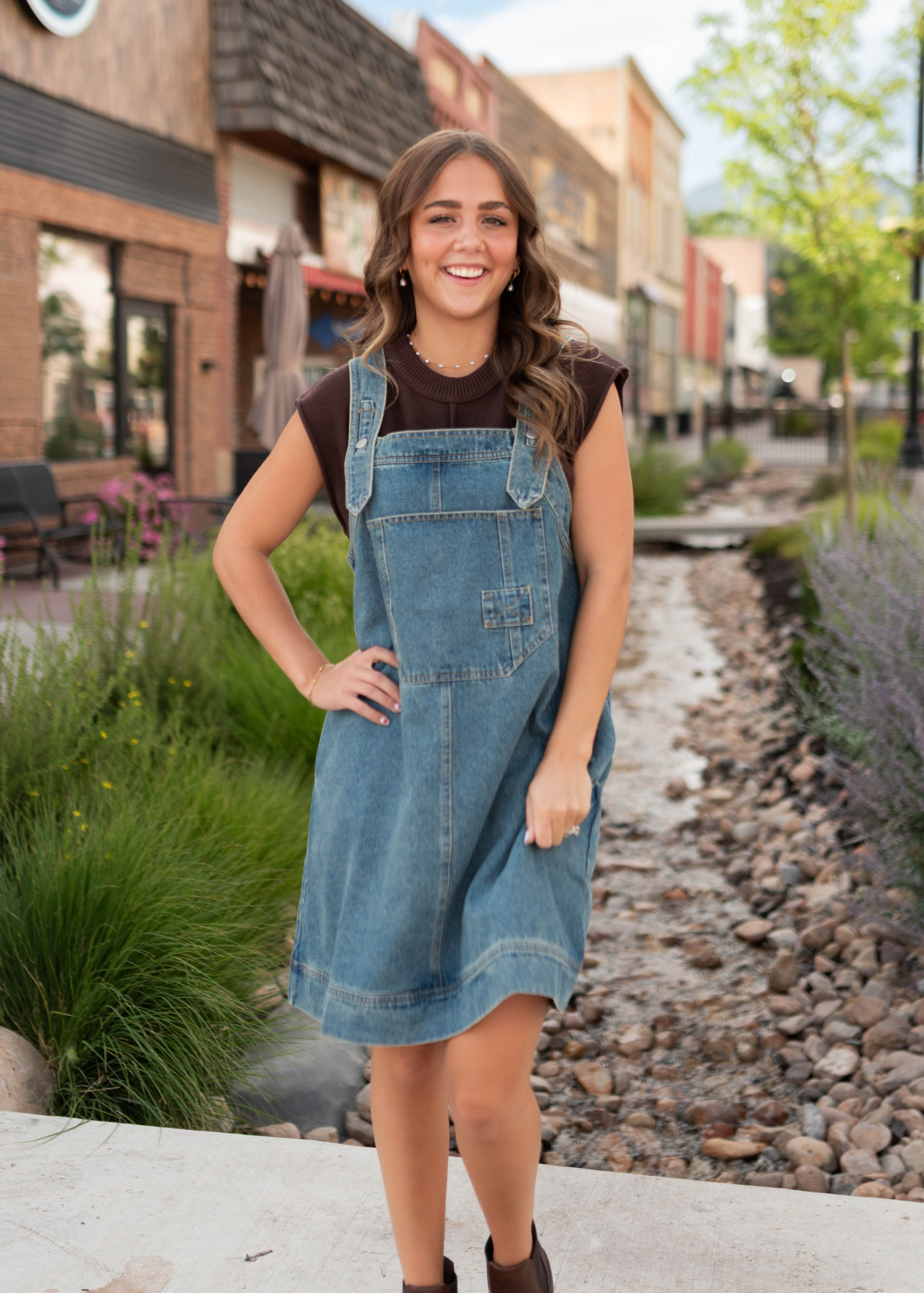 Amanda Denim Overall Mini Dress