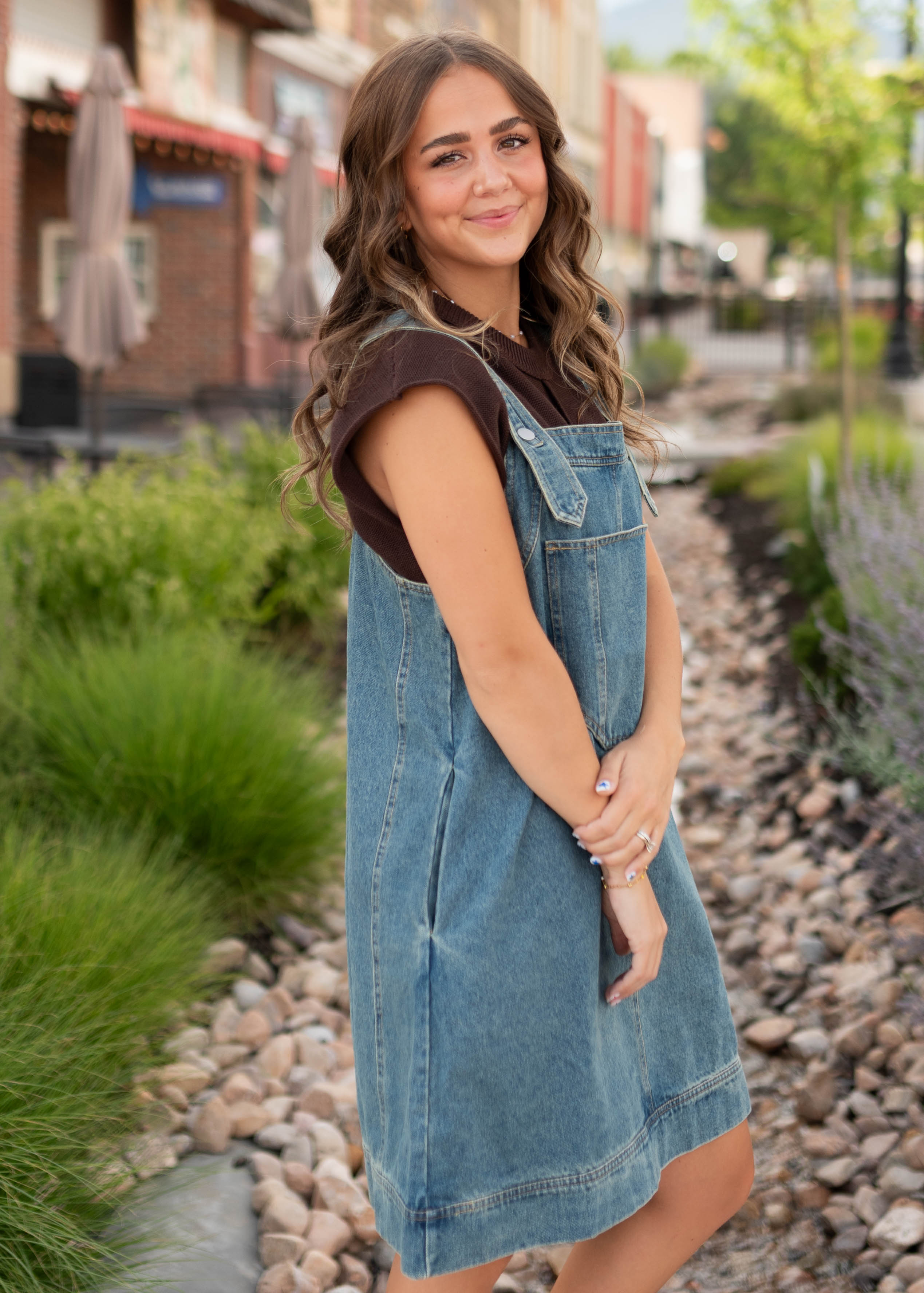 Amanda Denim Overall Mini Dress