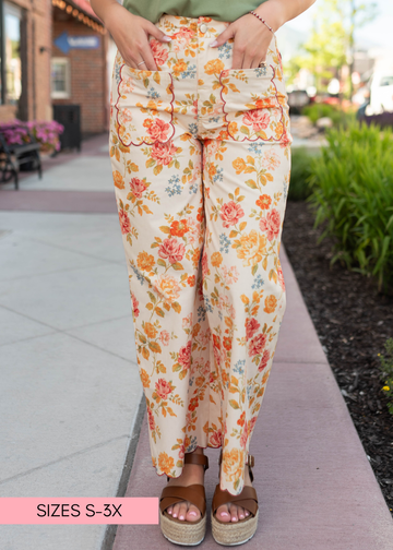 Amira Cream Floral Pants