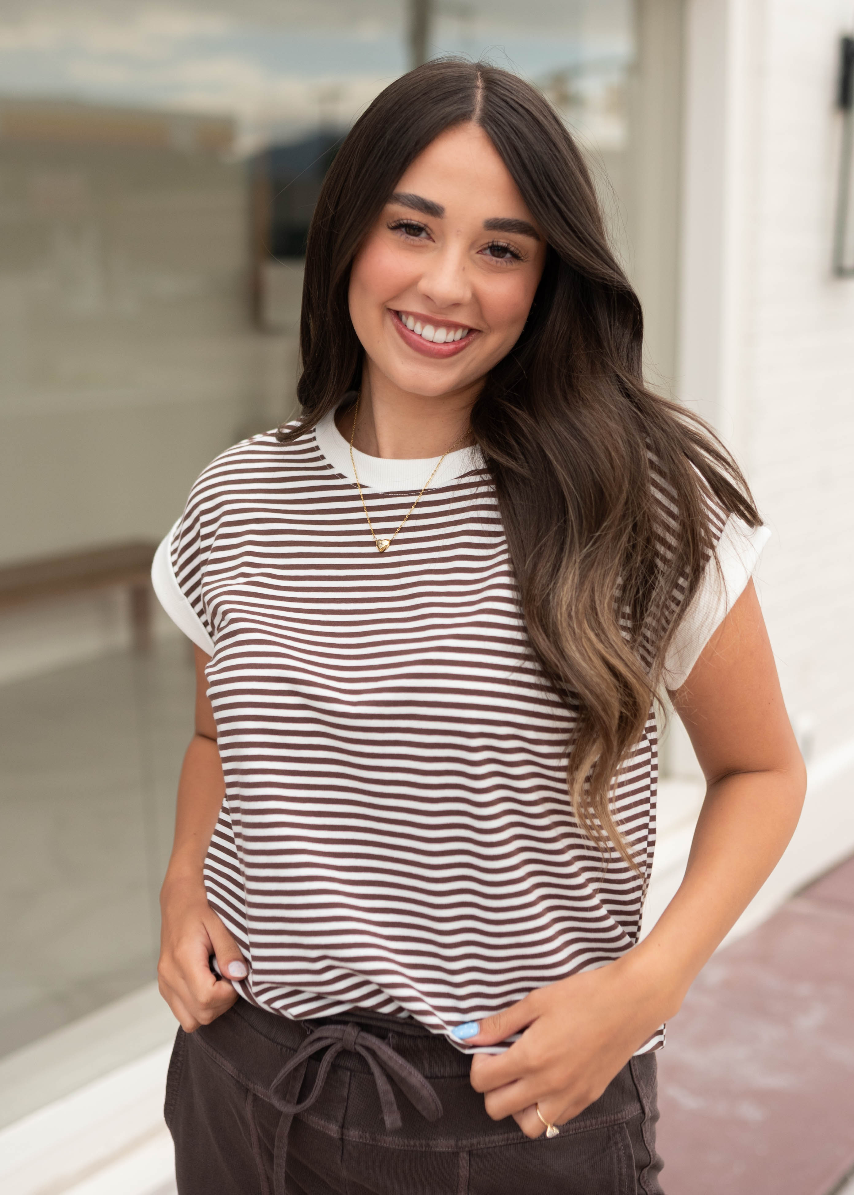 Angela Brown Striped Top