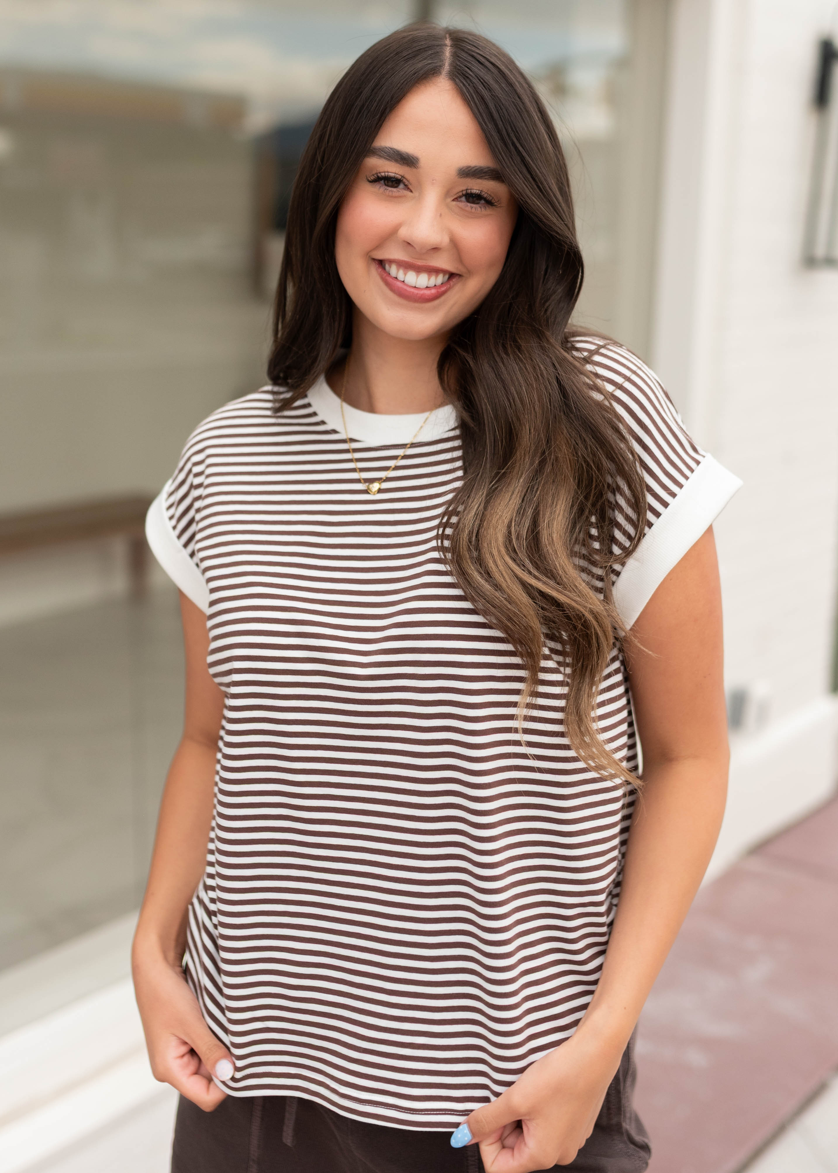 Angela Brown Striped Top