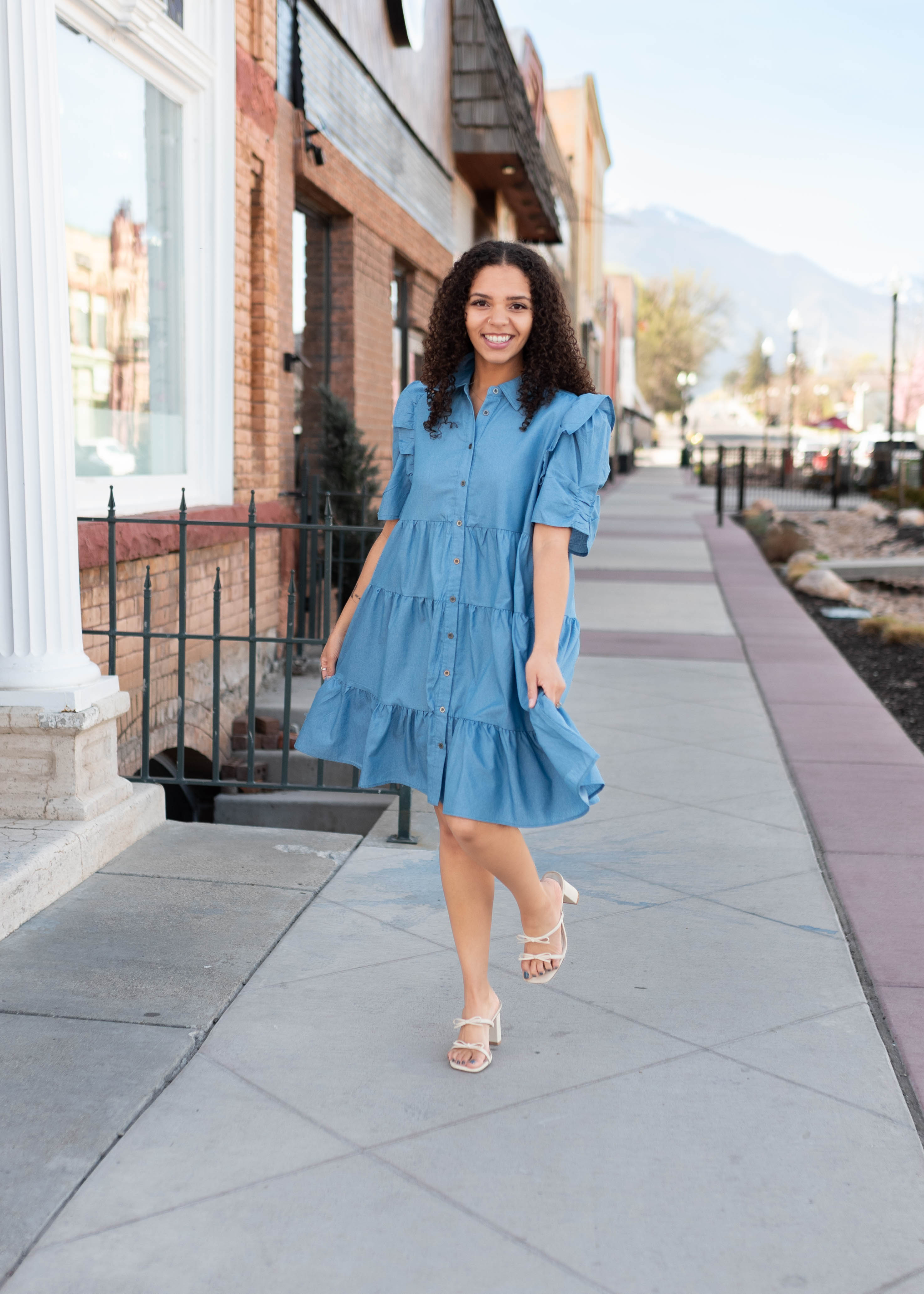 Annabel Chambray Collared Dress