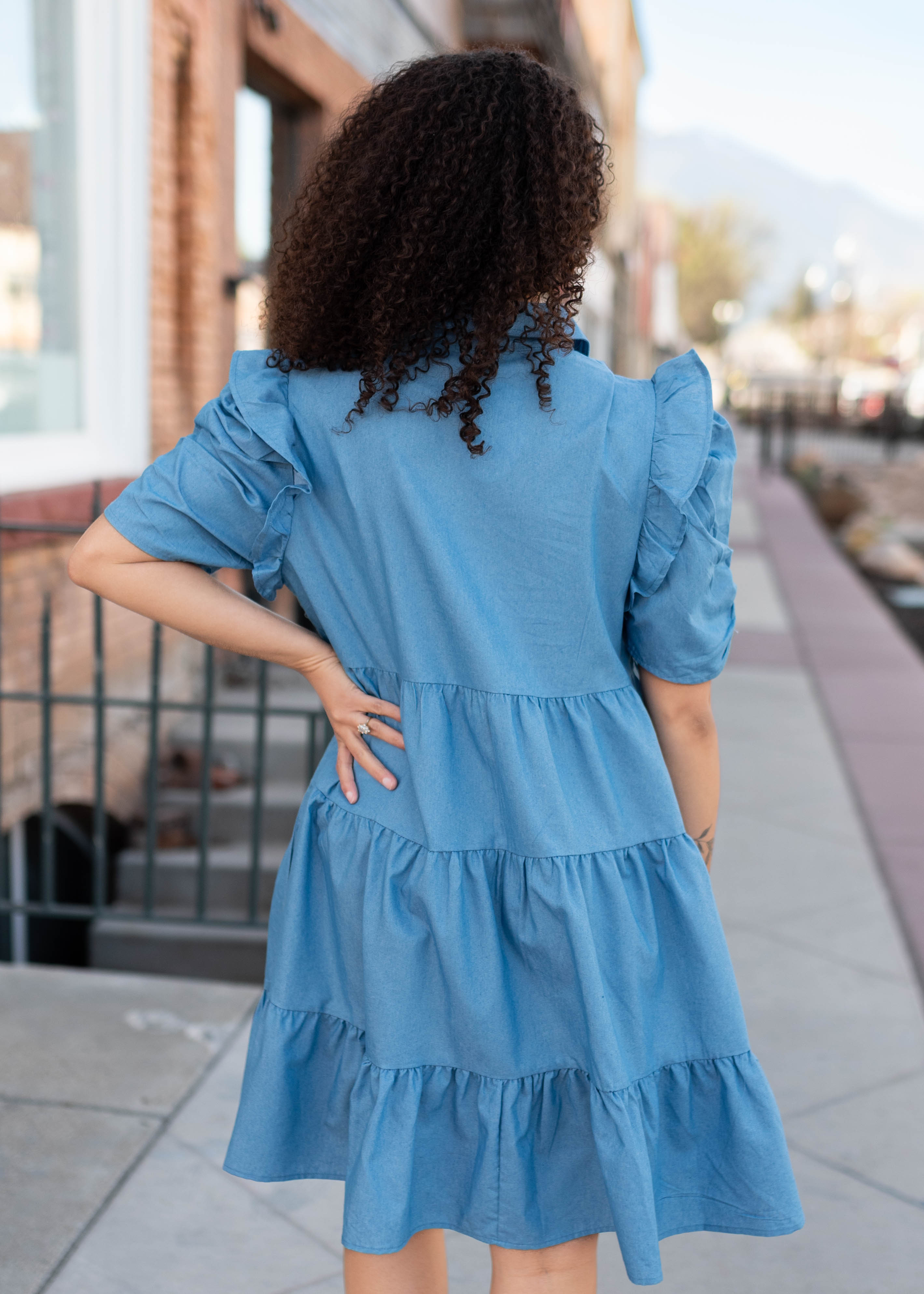 Annabel Chambray Collared Dress
