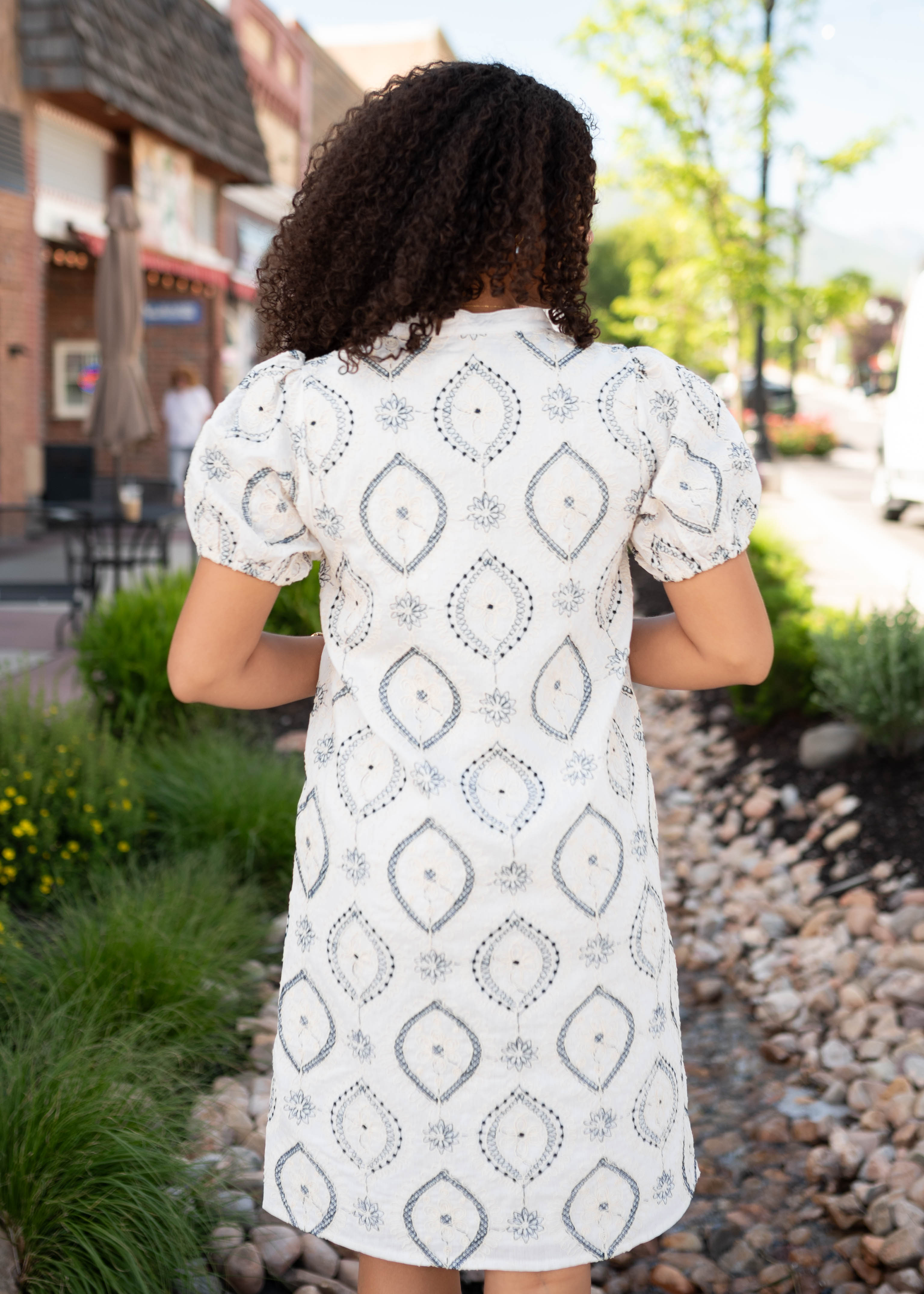 Annie Cream Patterned Dress