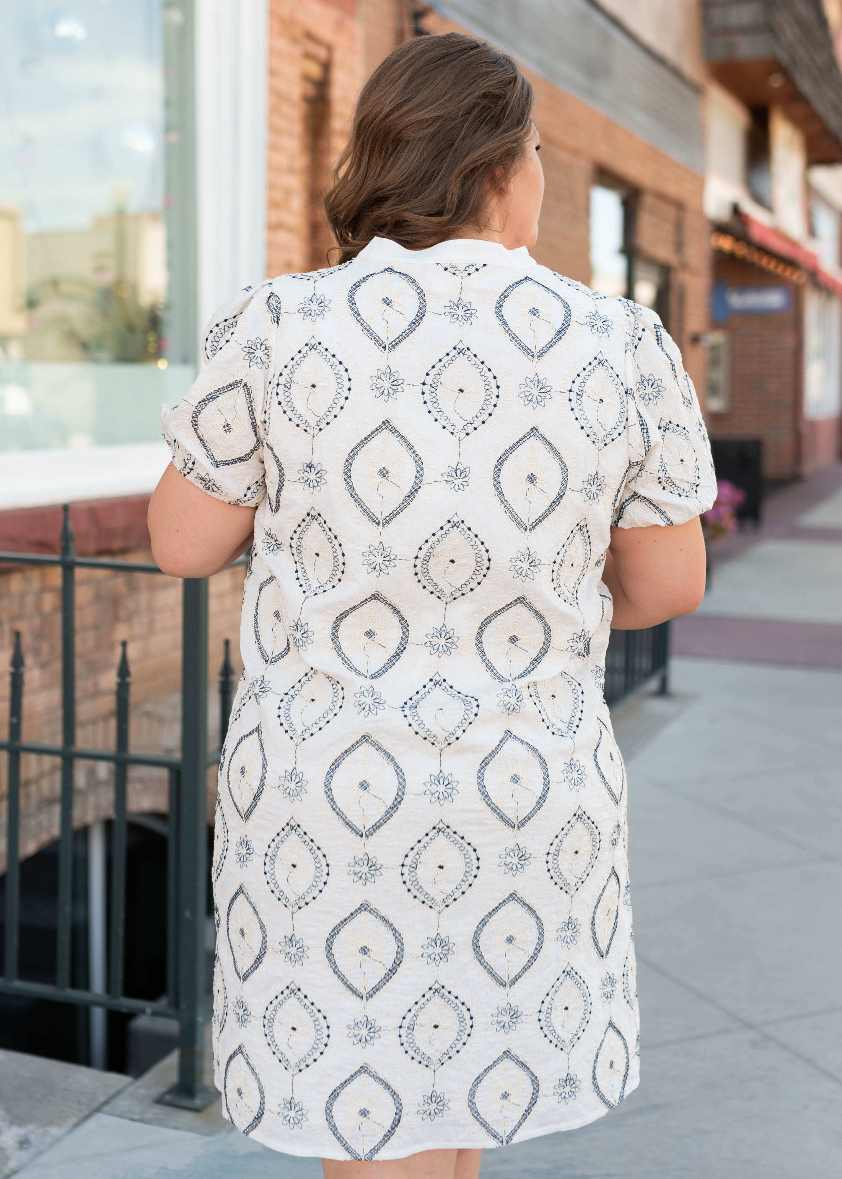 Annie Cream Patterned Dress