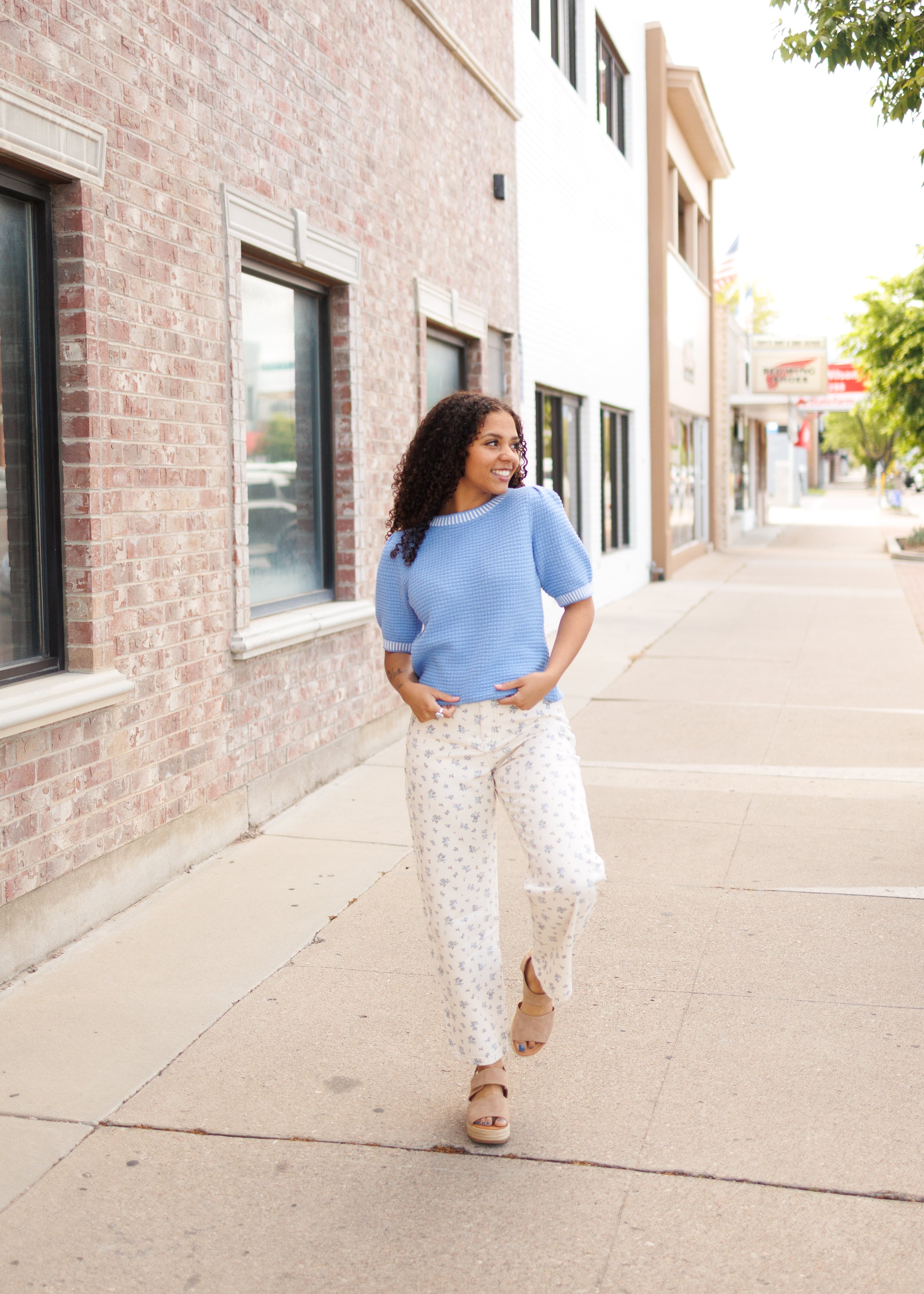 Arianna Blue Knit Top