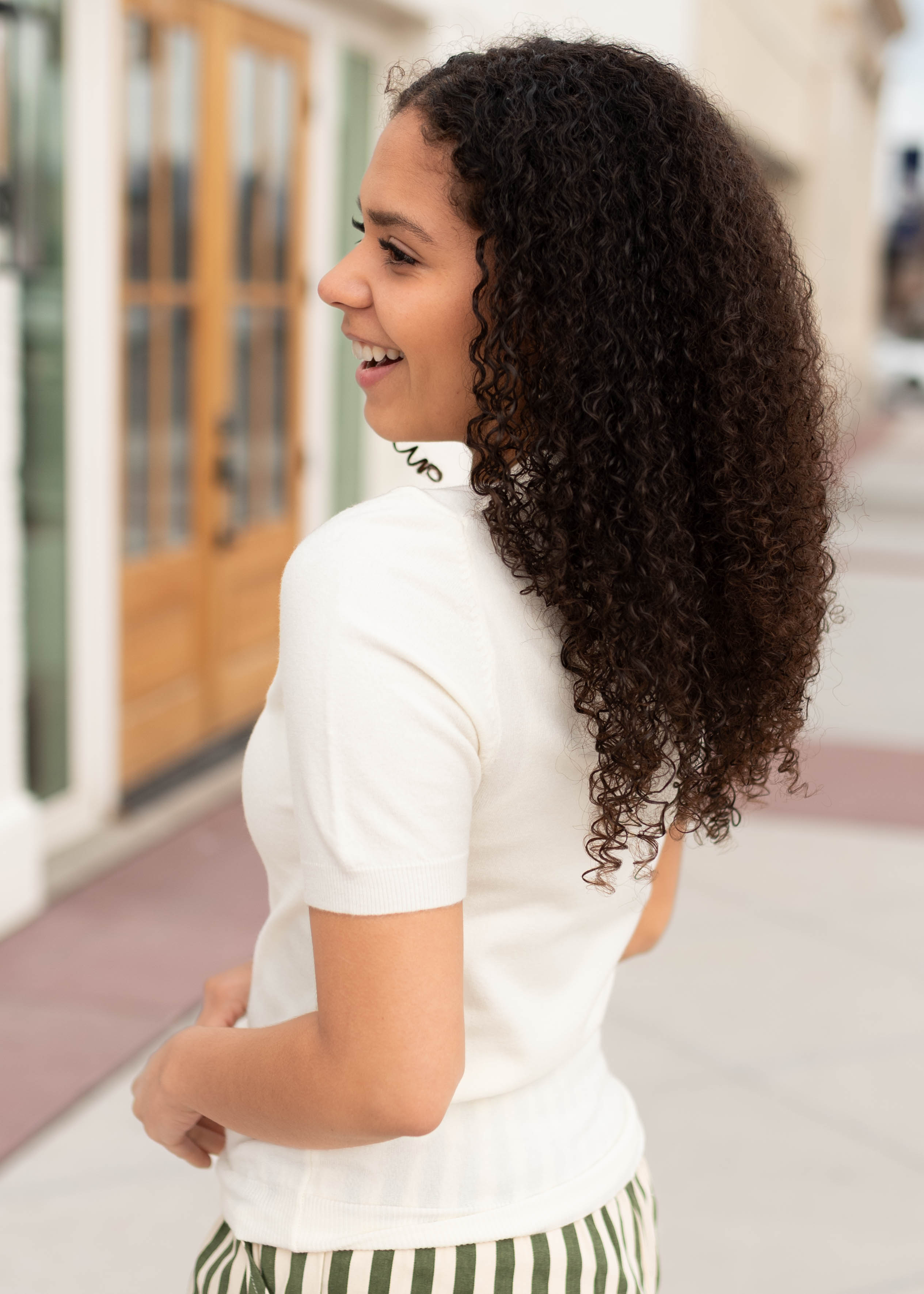 Ashlyn Ivory Short Sleeve Sweater