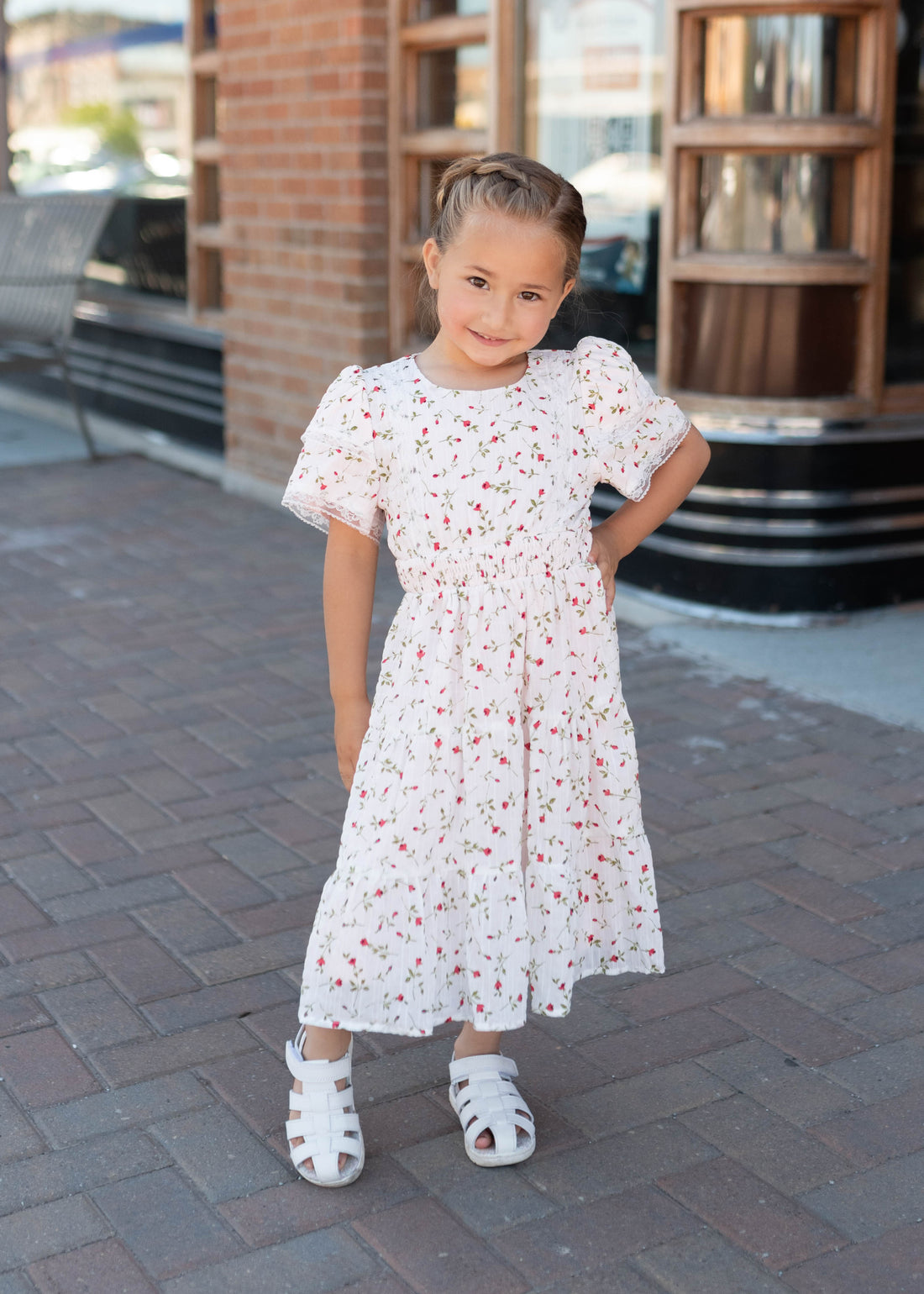 Averie Pink Floral Little Girl Dress