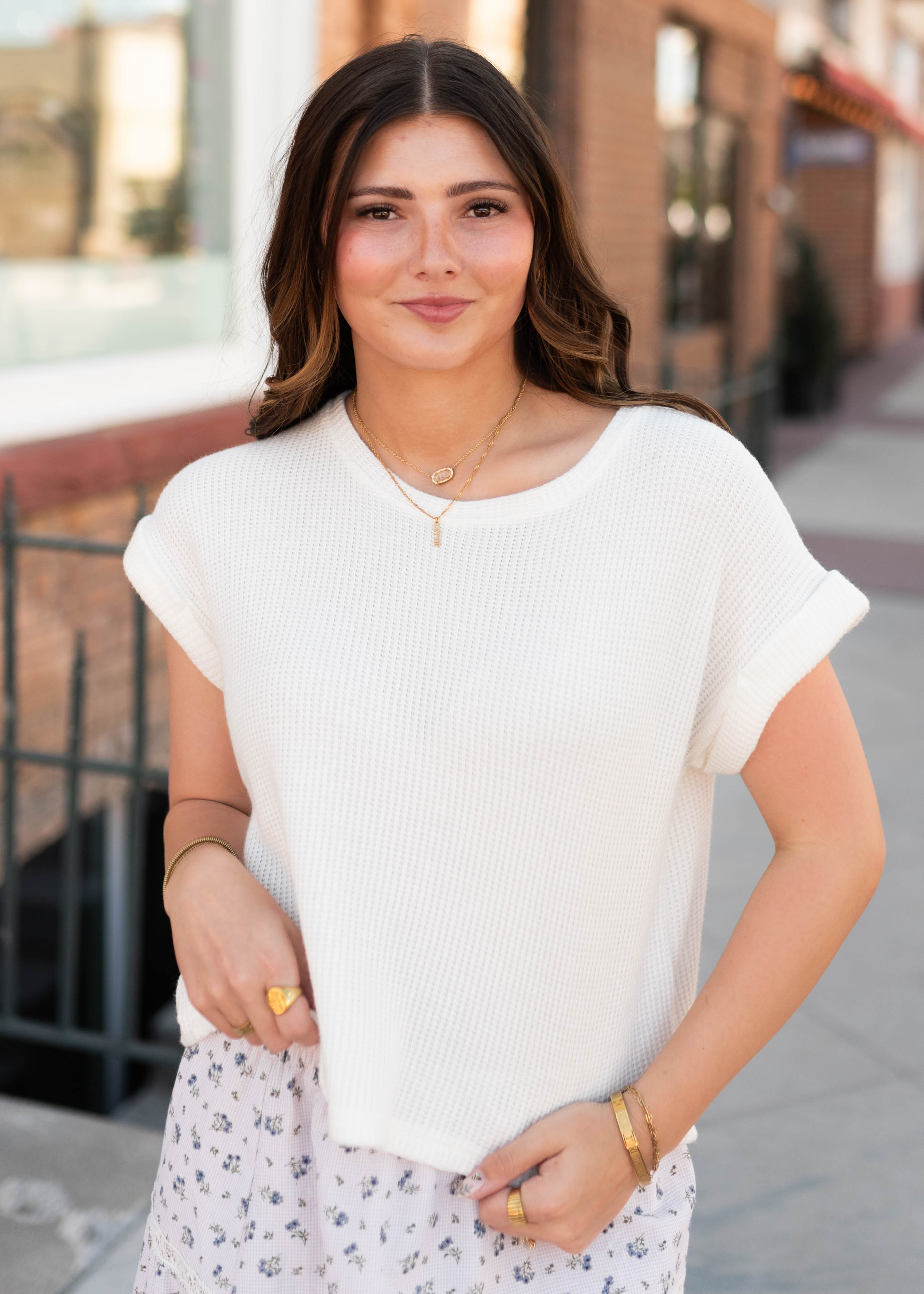Bailee Ivory Short Sleeve Sweater