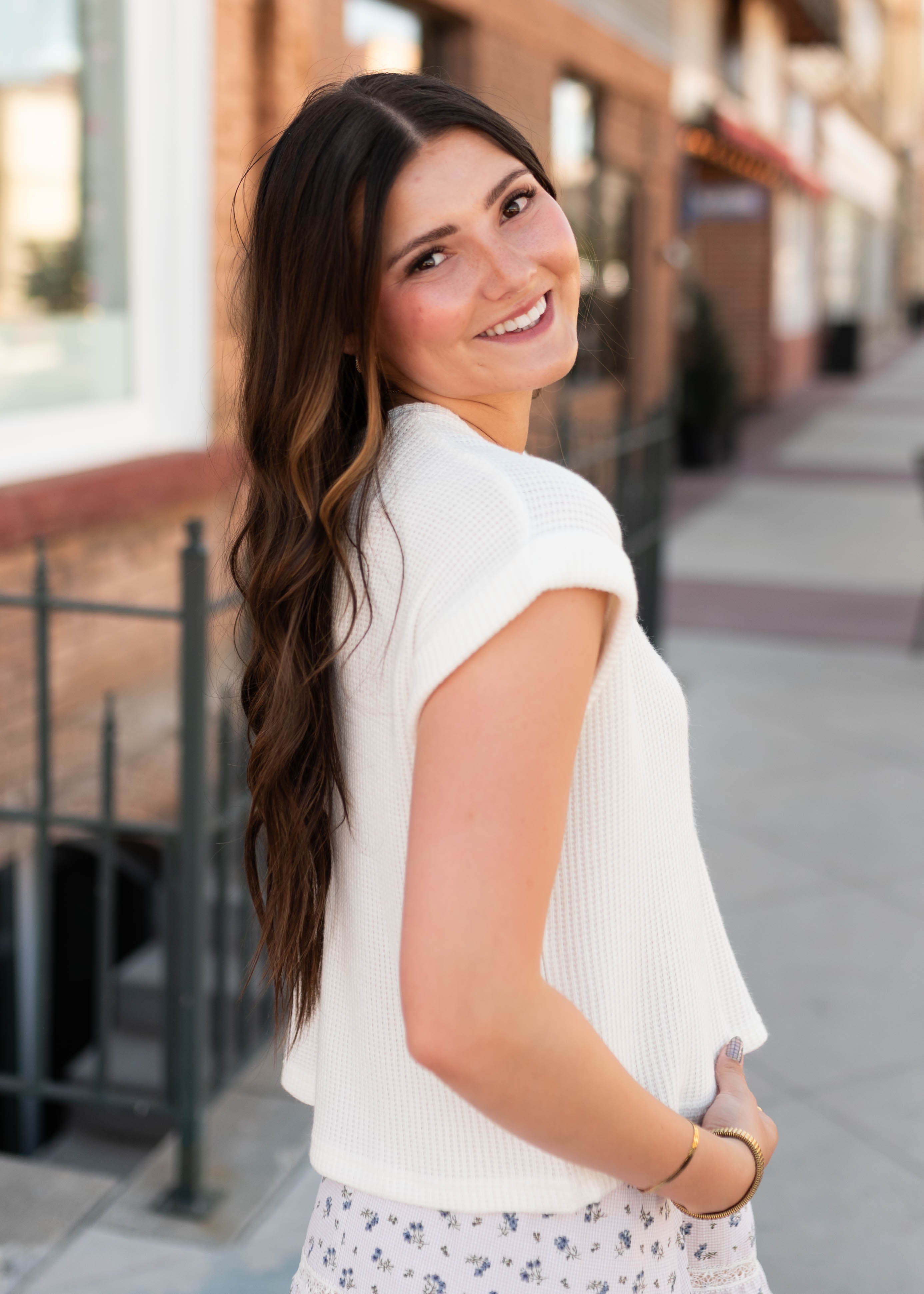 Bailee Ivory Short Sleeve Sweater