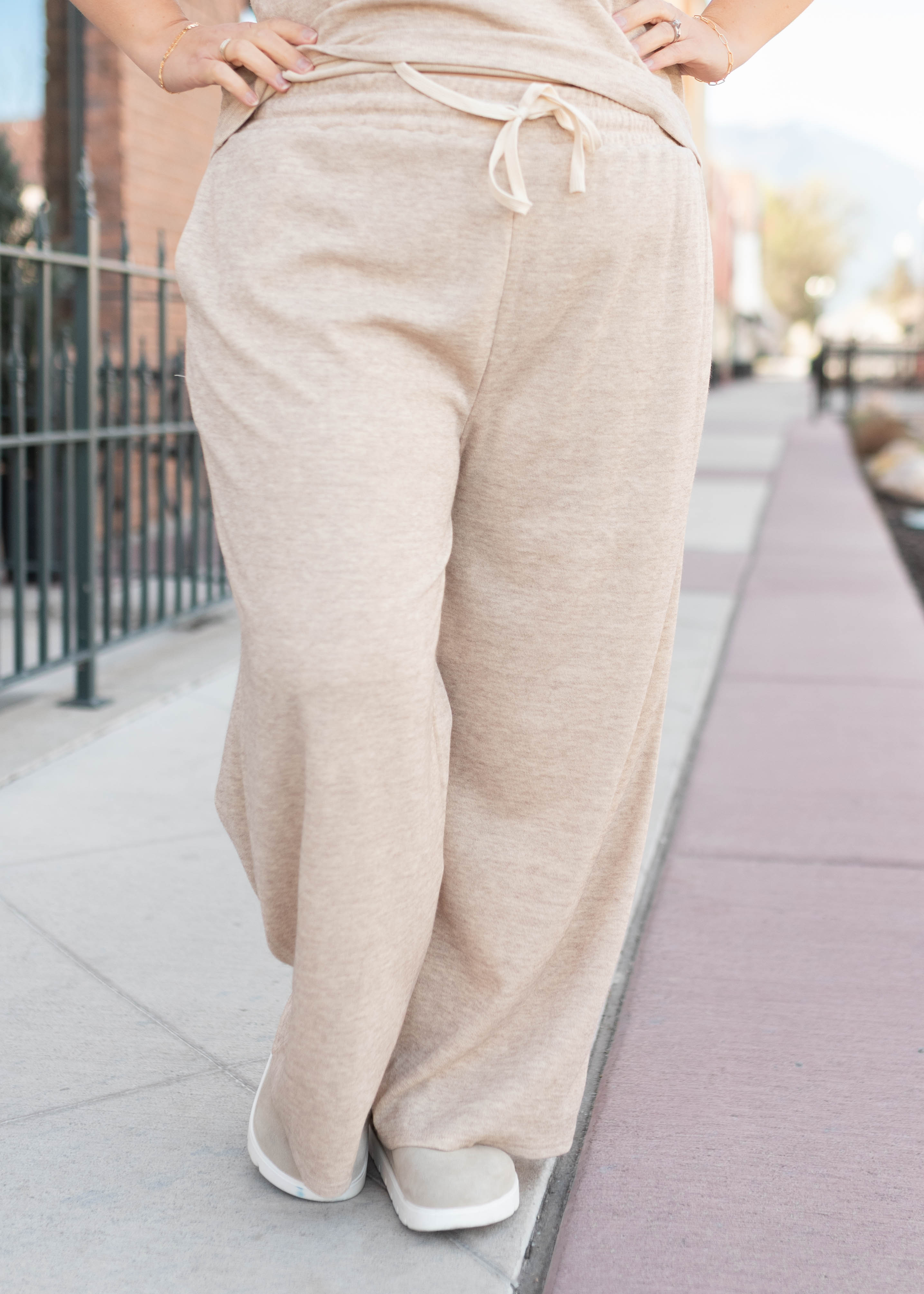 Baylee Taupe Drawstring Pants