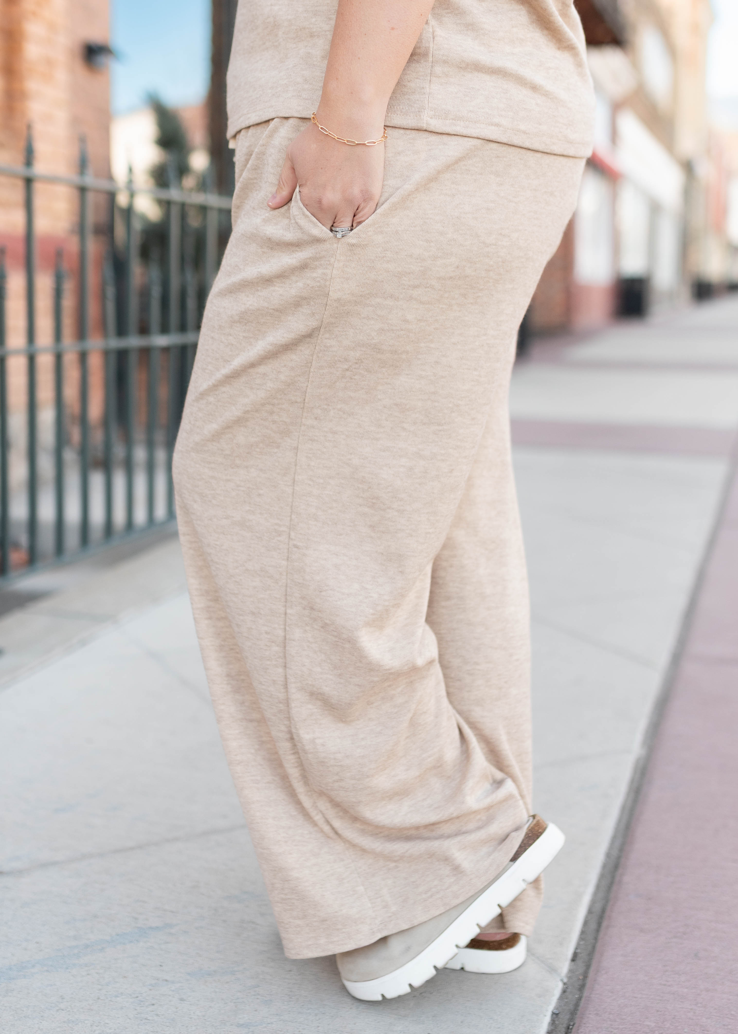 Baylee Taupe Drawstring Pants