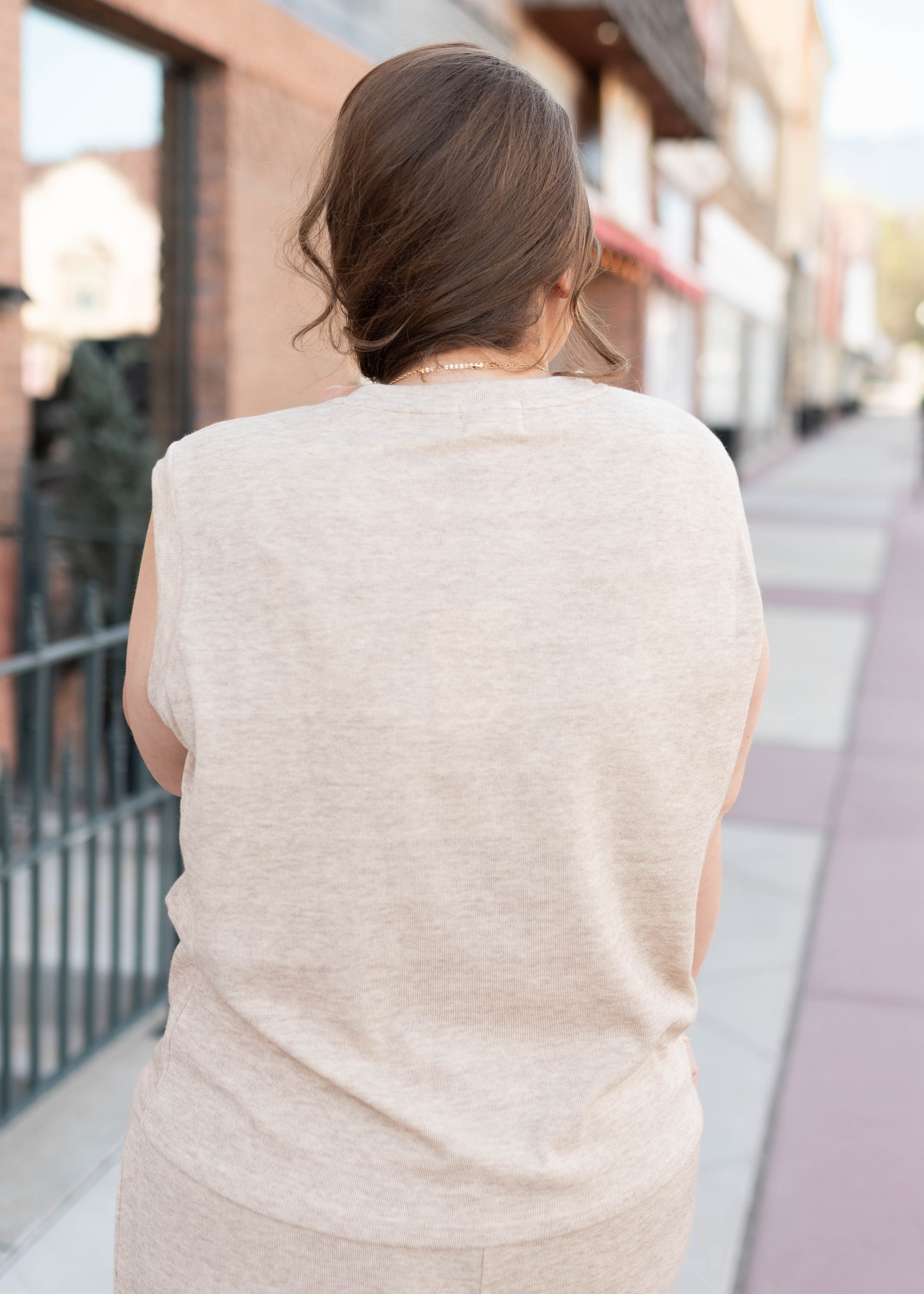 Baylee Taupe Short Sleeve Sweater