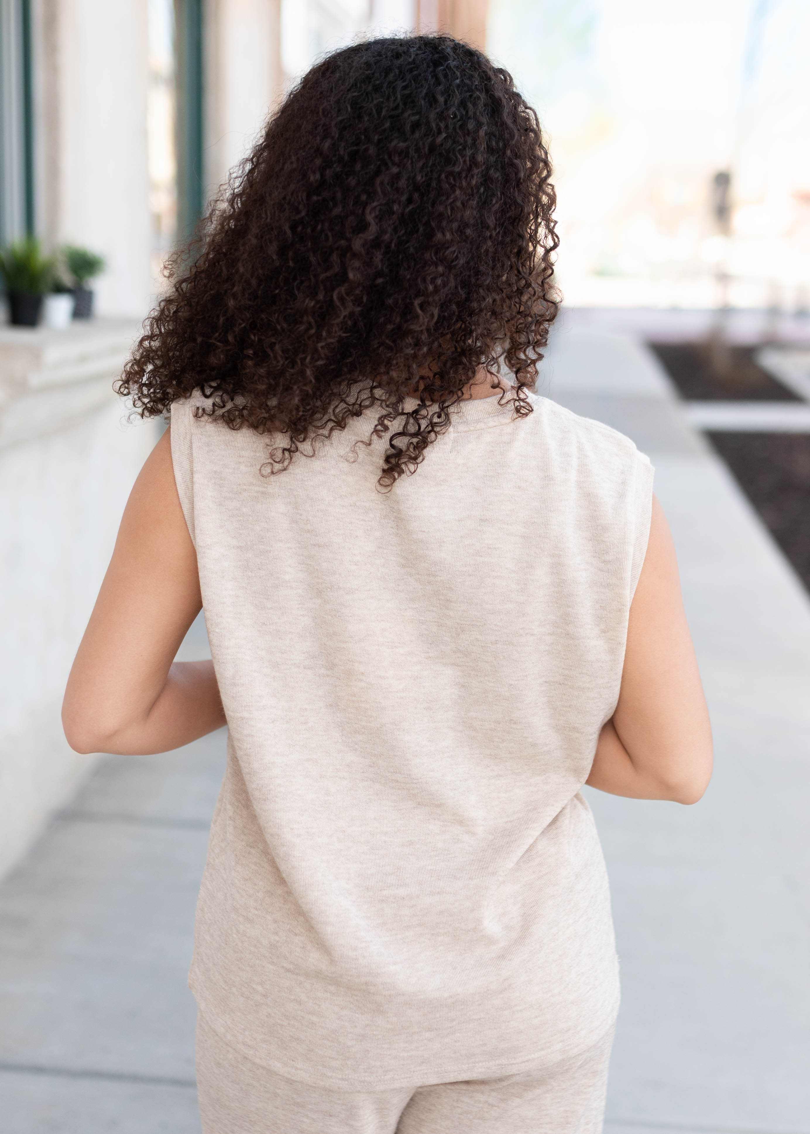 Baylee Taupe Short Sleeve Sweater