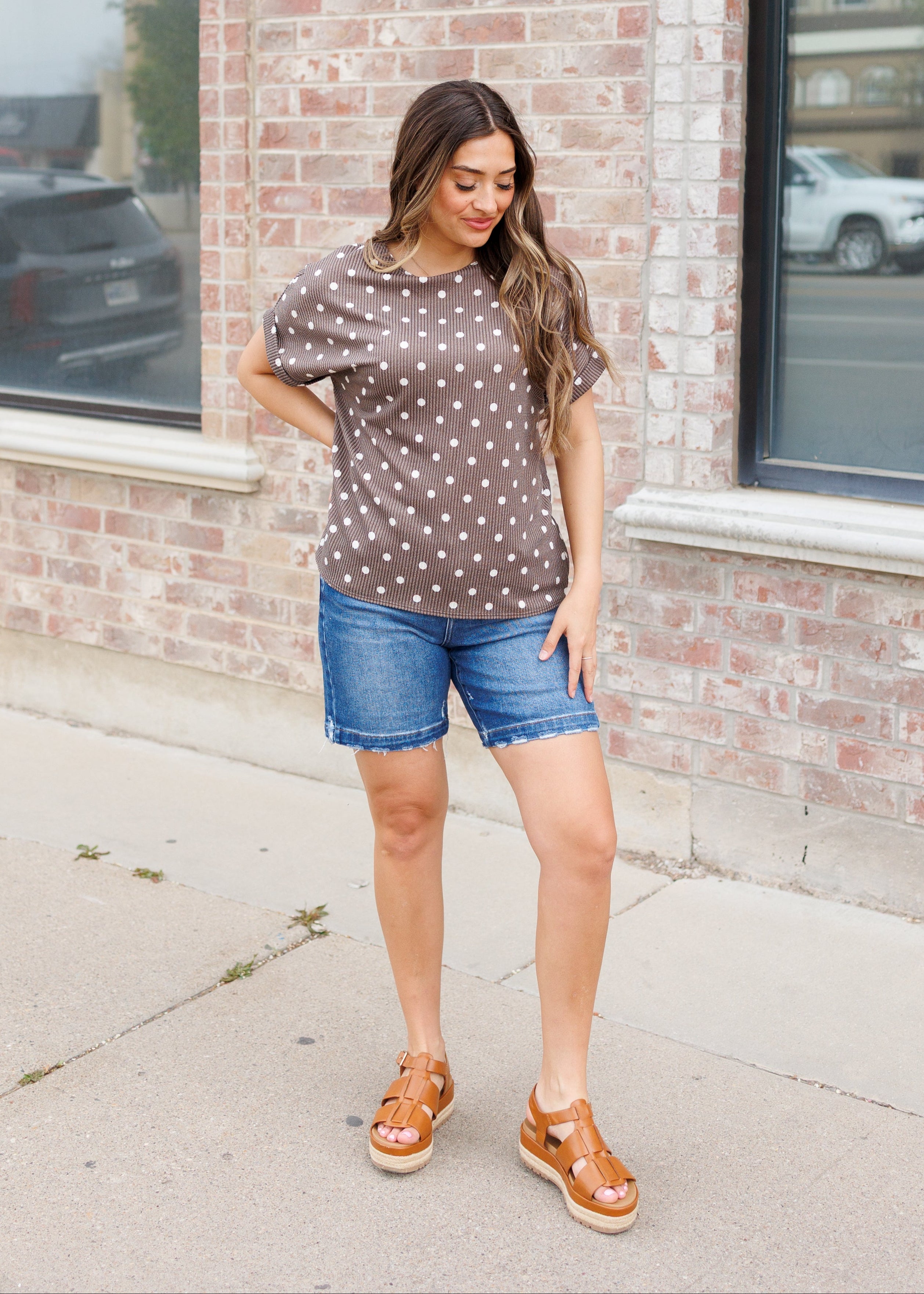 Sadie Dark Denim Distressed Shorts