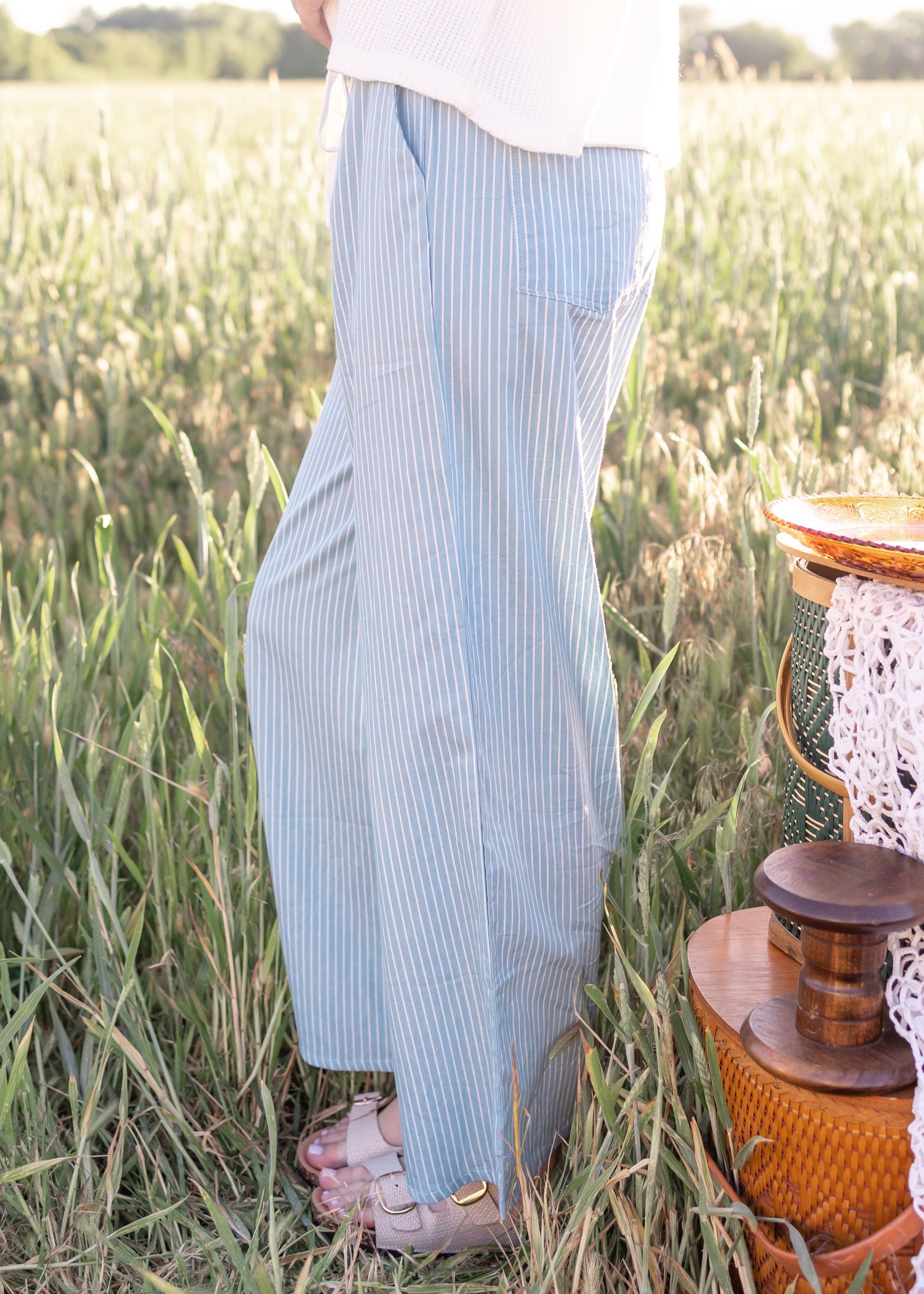 Betty Denim Pinstripe Pants