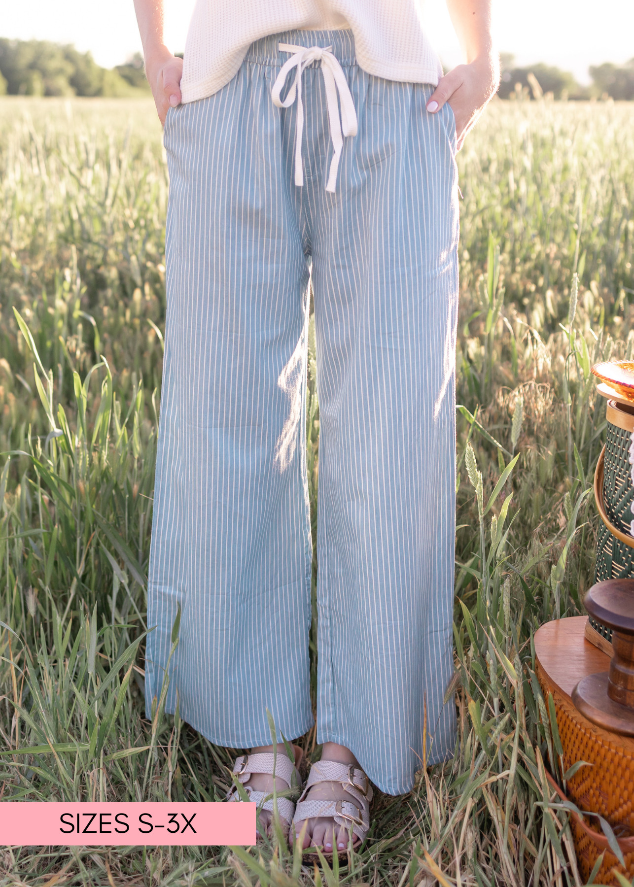Betty Denim Pinstripe Pants