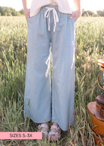 Betty Denim Pinstripe Pants