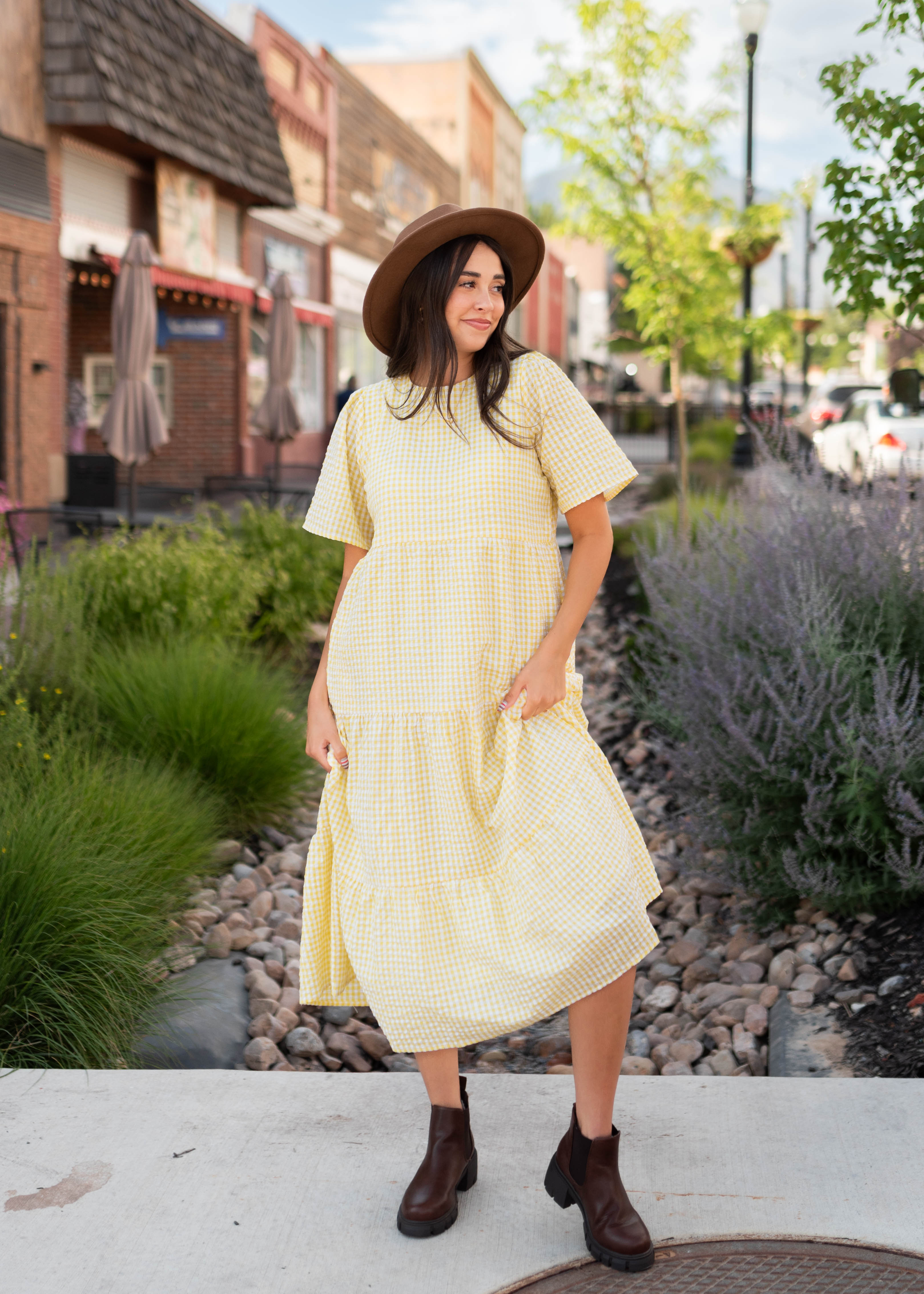 Blair Yellow Gingham Dress