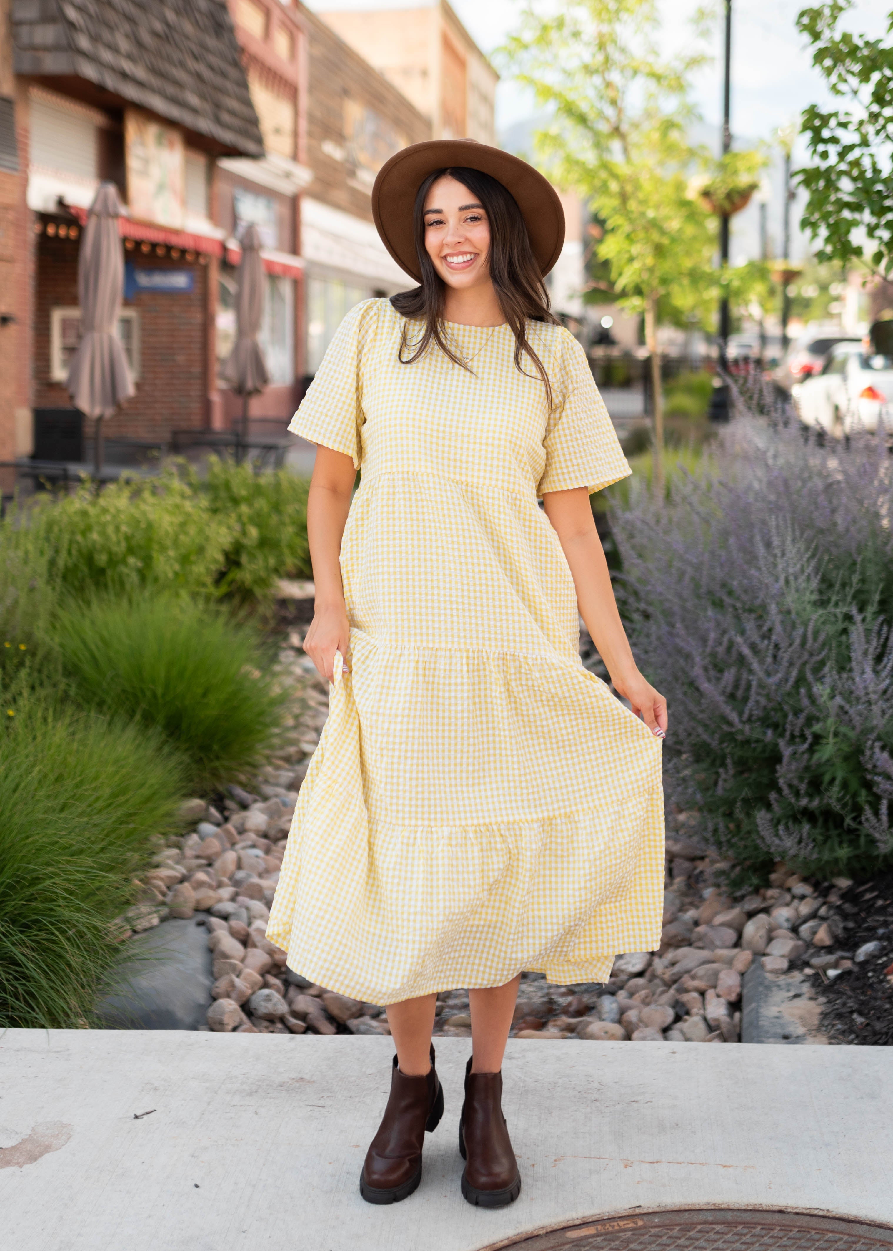 Blair Yellow Gingham Dress
