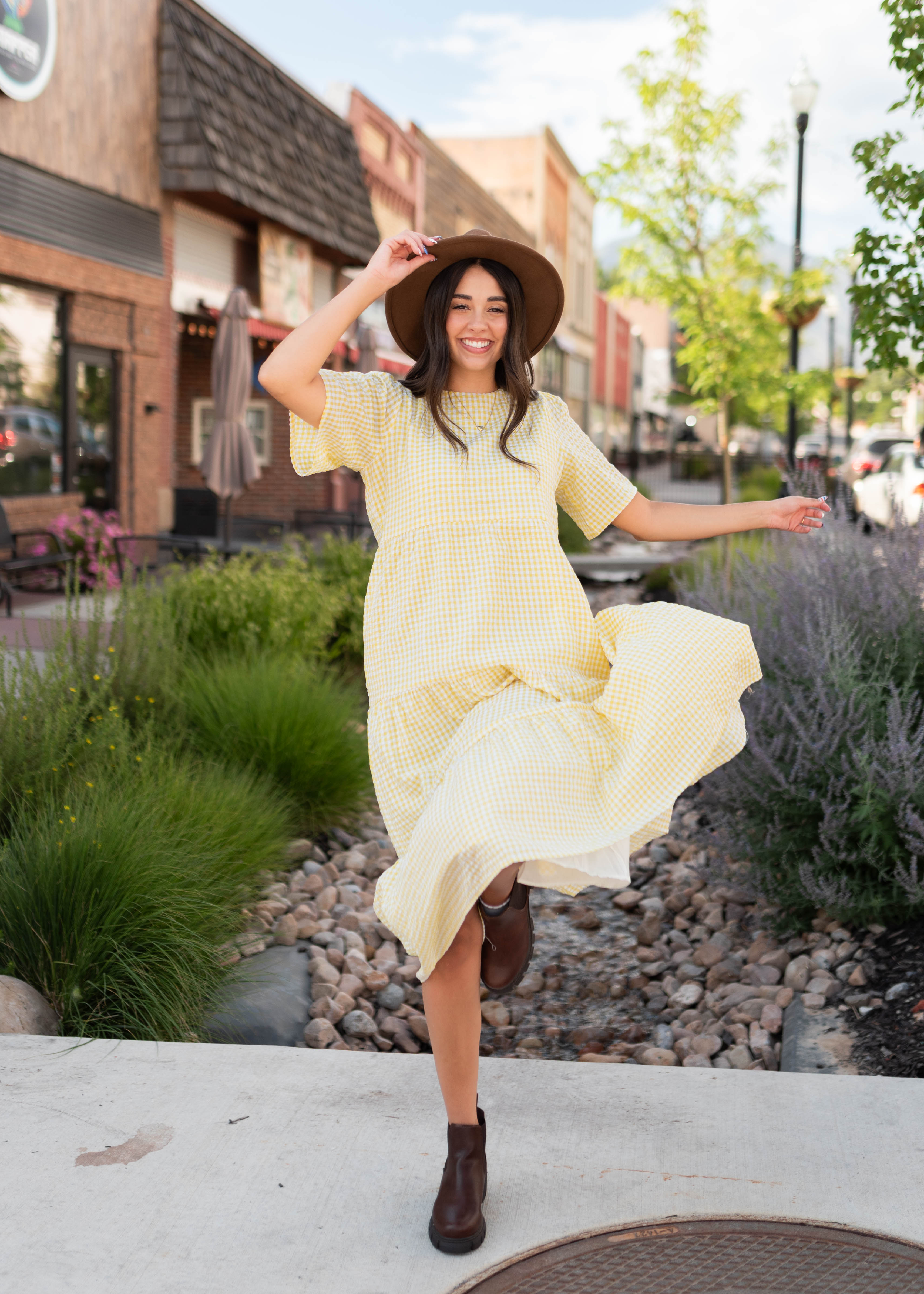 Blair Yellow Gingham Dress
