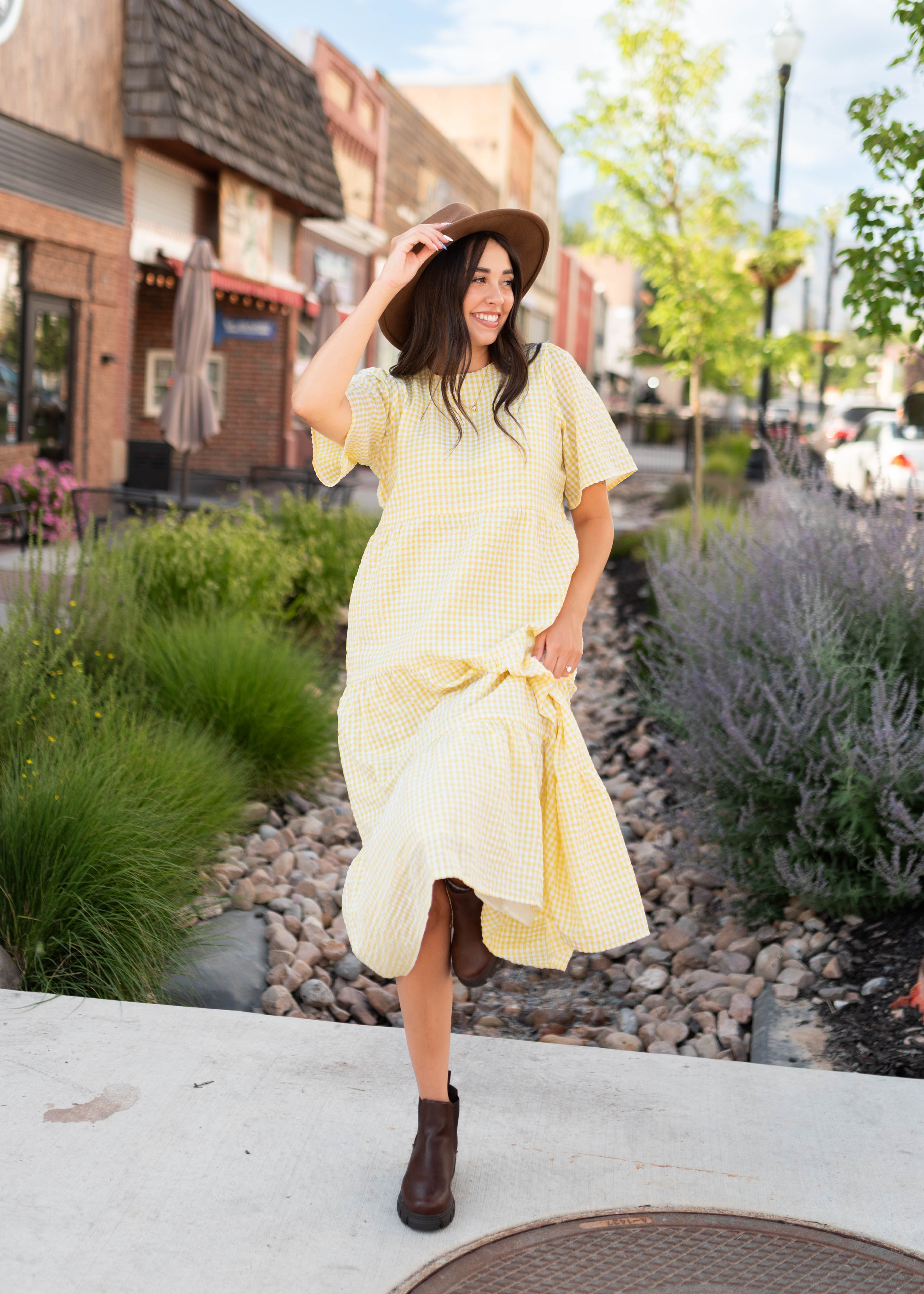 Blair Yellow Gingham Dress