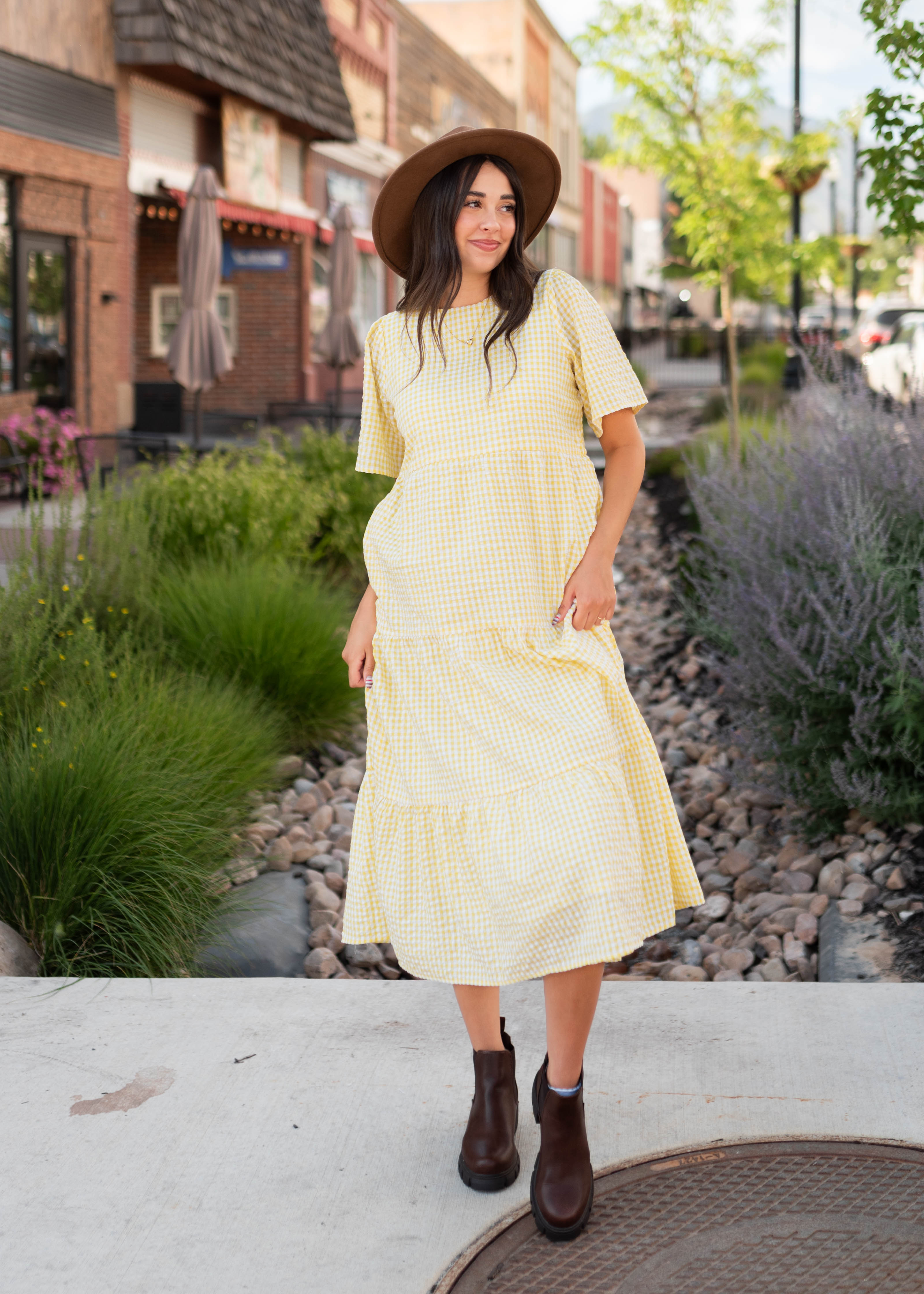 Blair Yellow Gingham Dress
