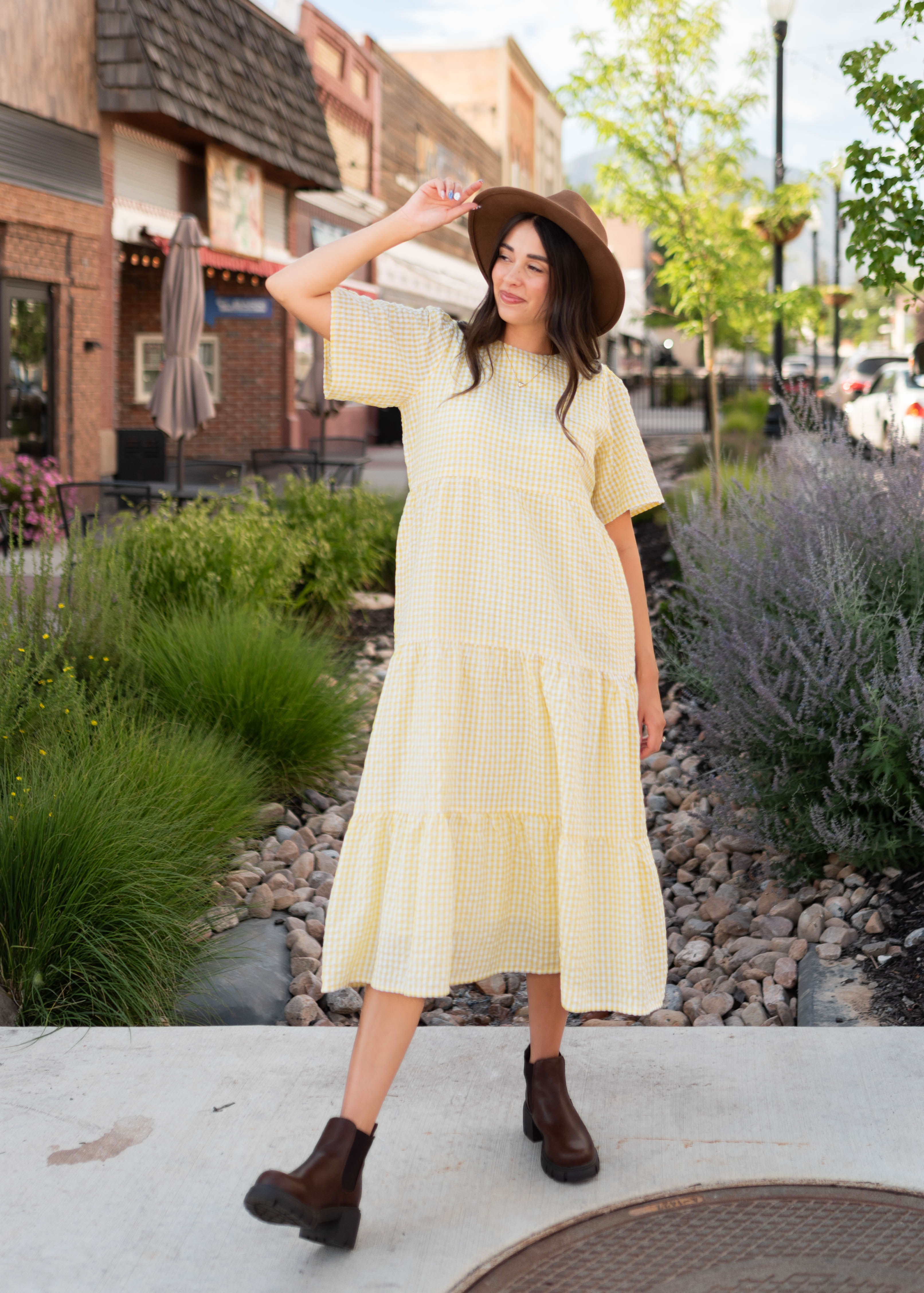 Blair Yellow Gingham Dress