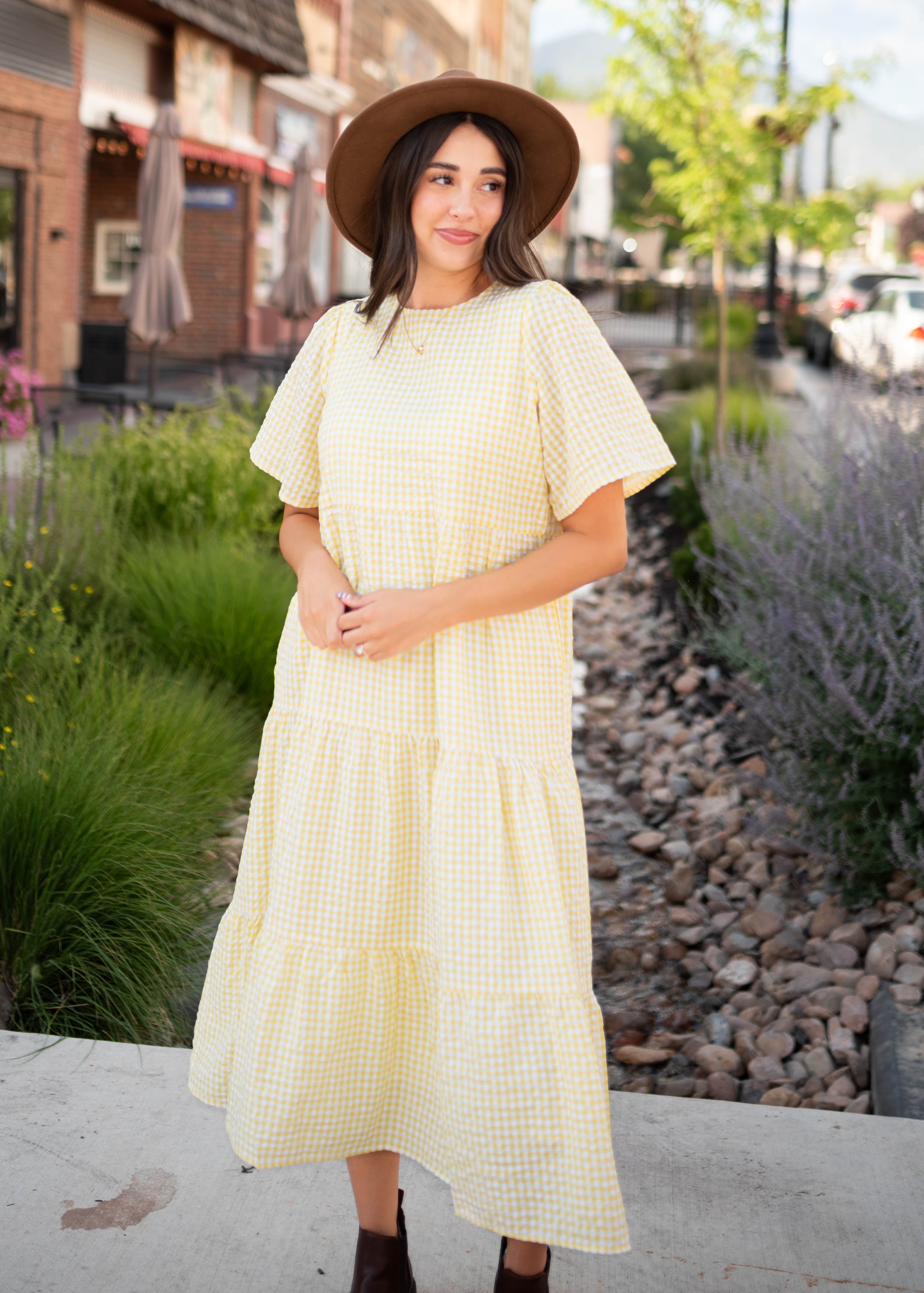 Blair Yellow Gingham Dress