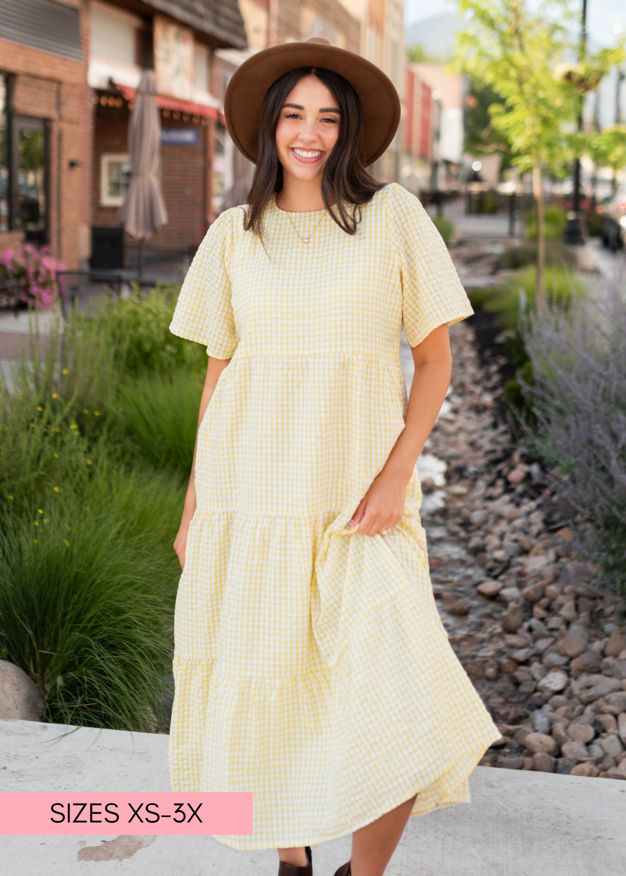 Blair Yellow Gingham Dress