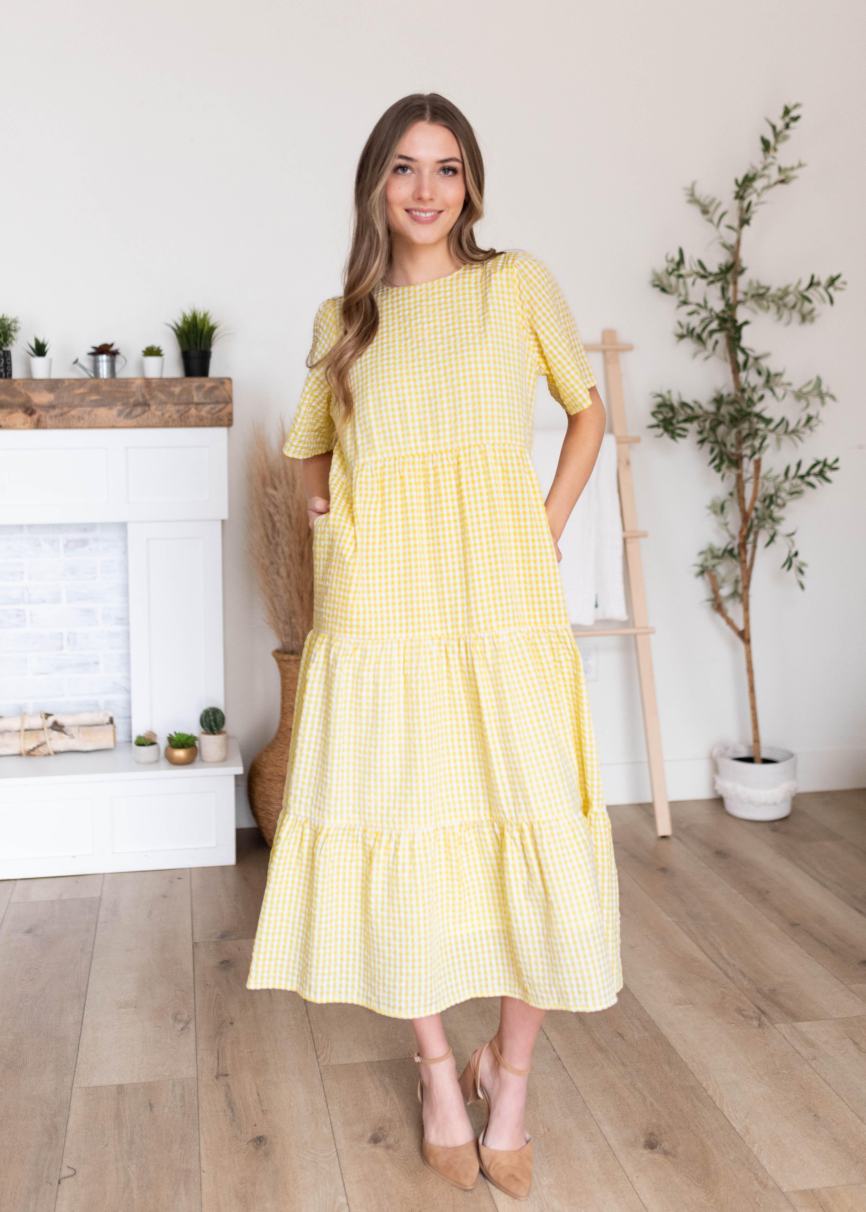 Blair Yellow Gingham Dress