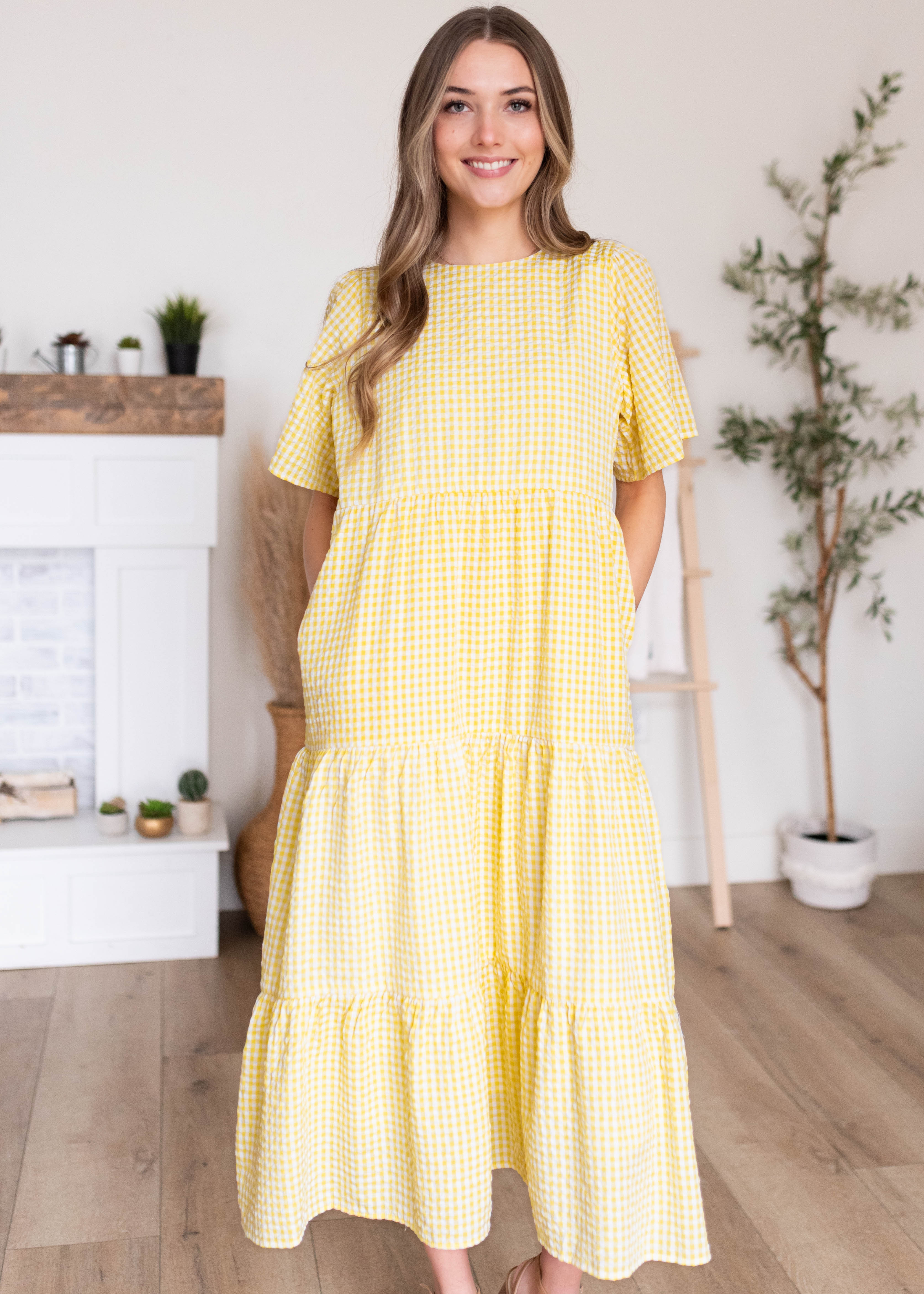 Blair Yellow Gingham Dress