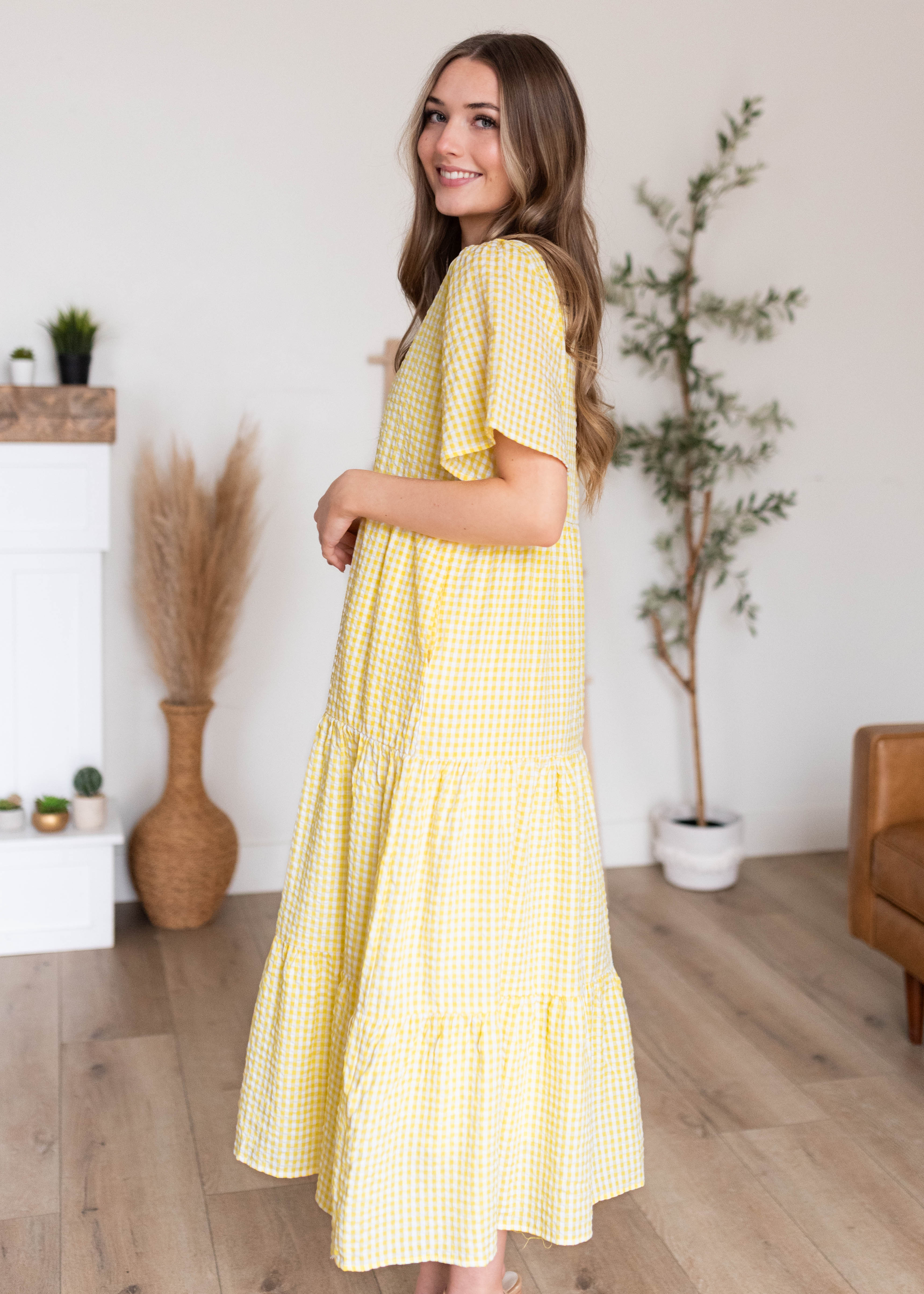 Blair Yellow Gingham Dress