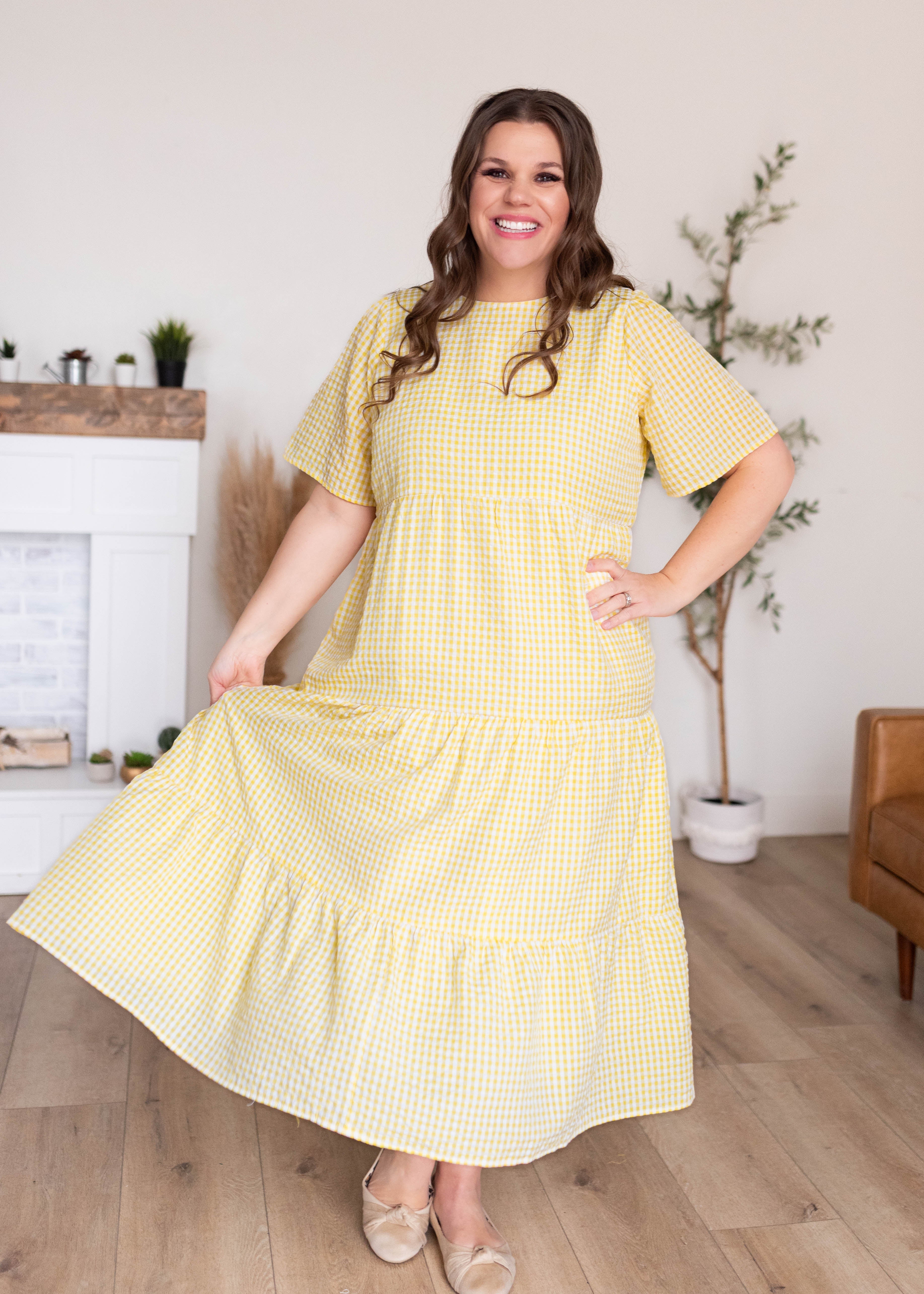 Blair Yellow Gingham Dress