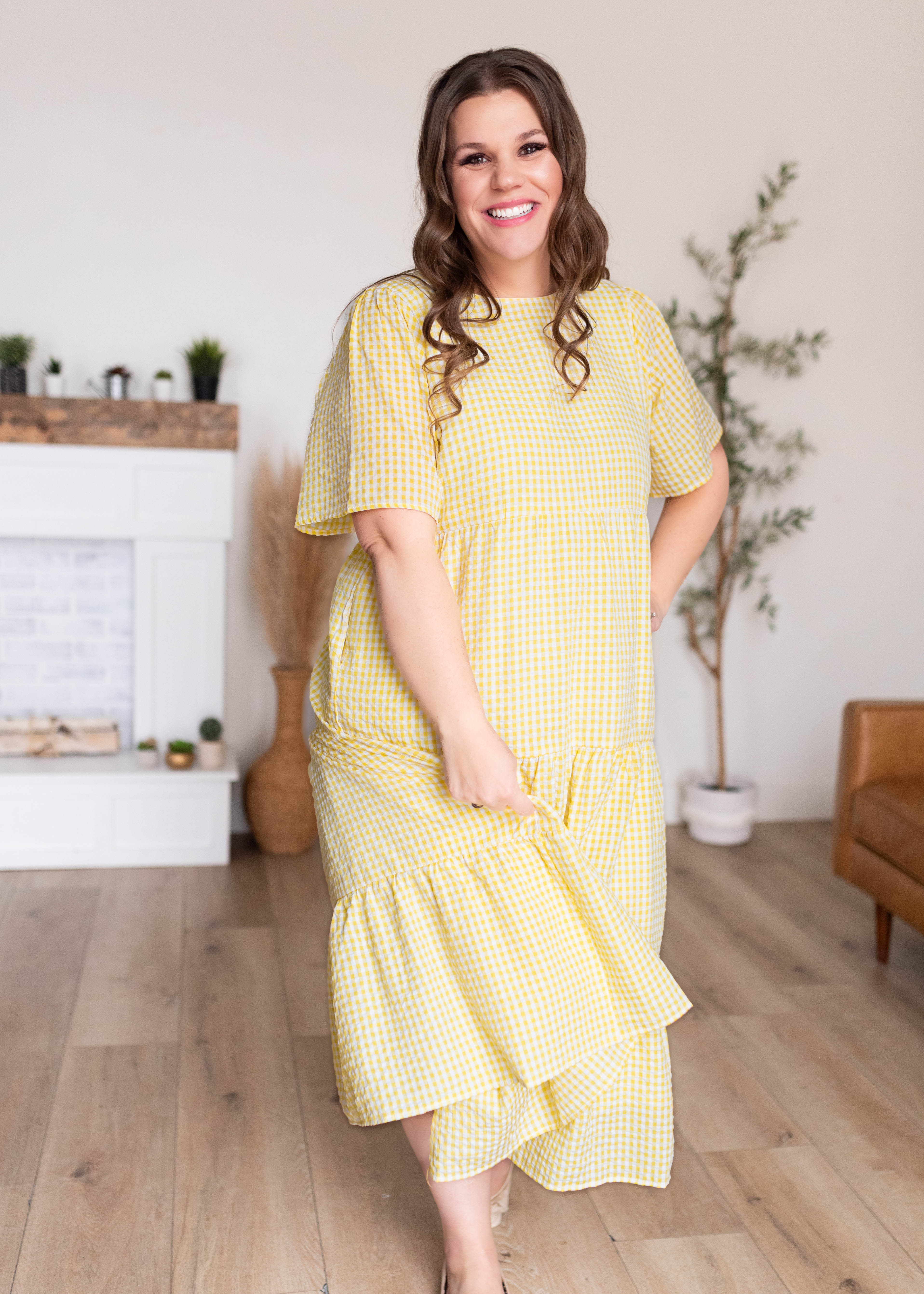 Blair Yellow Gingham Dress