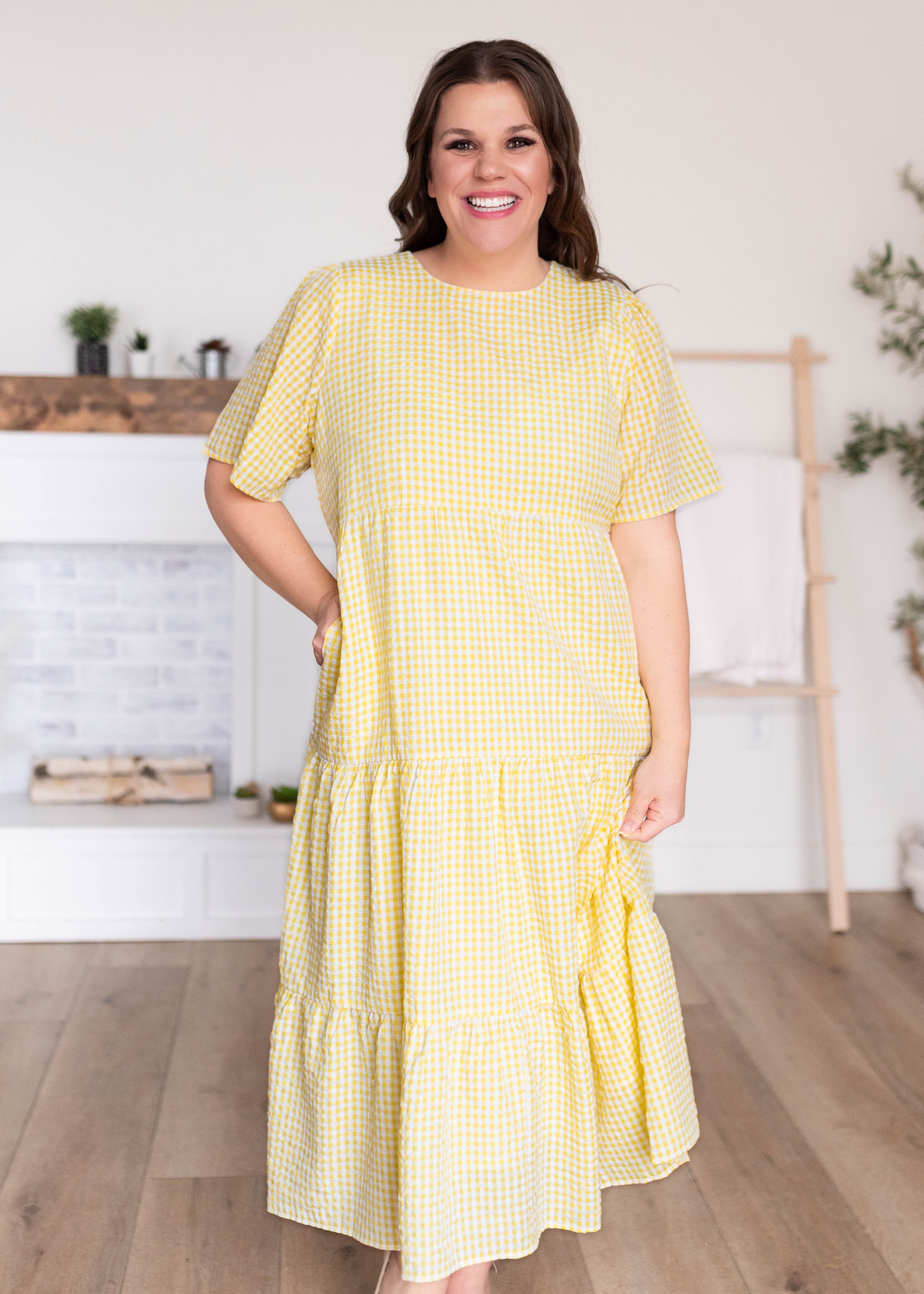 Blair Yellow Gingham Dress