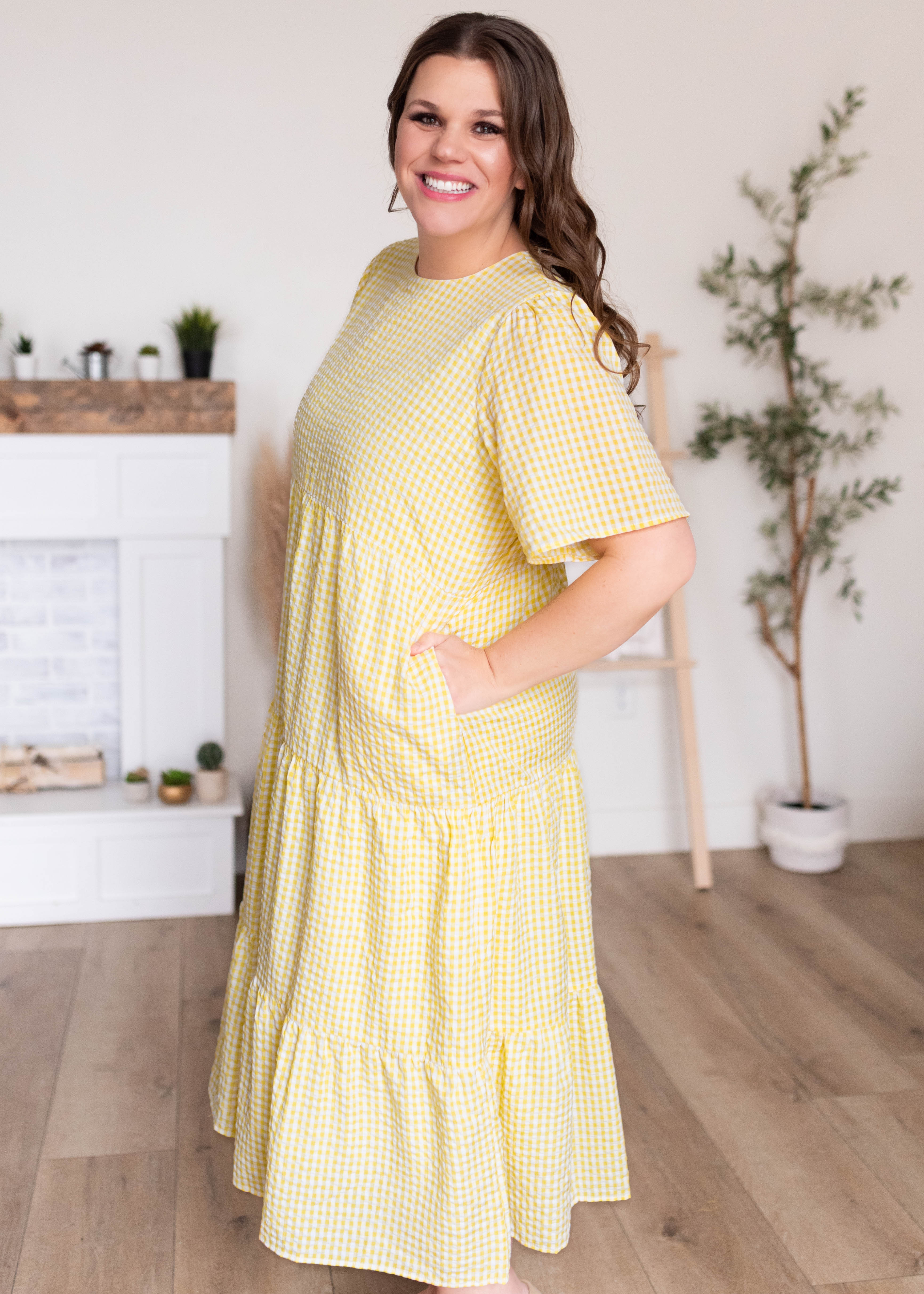 Blair Yellow Gingham Dress