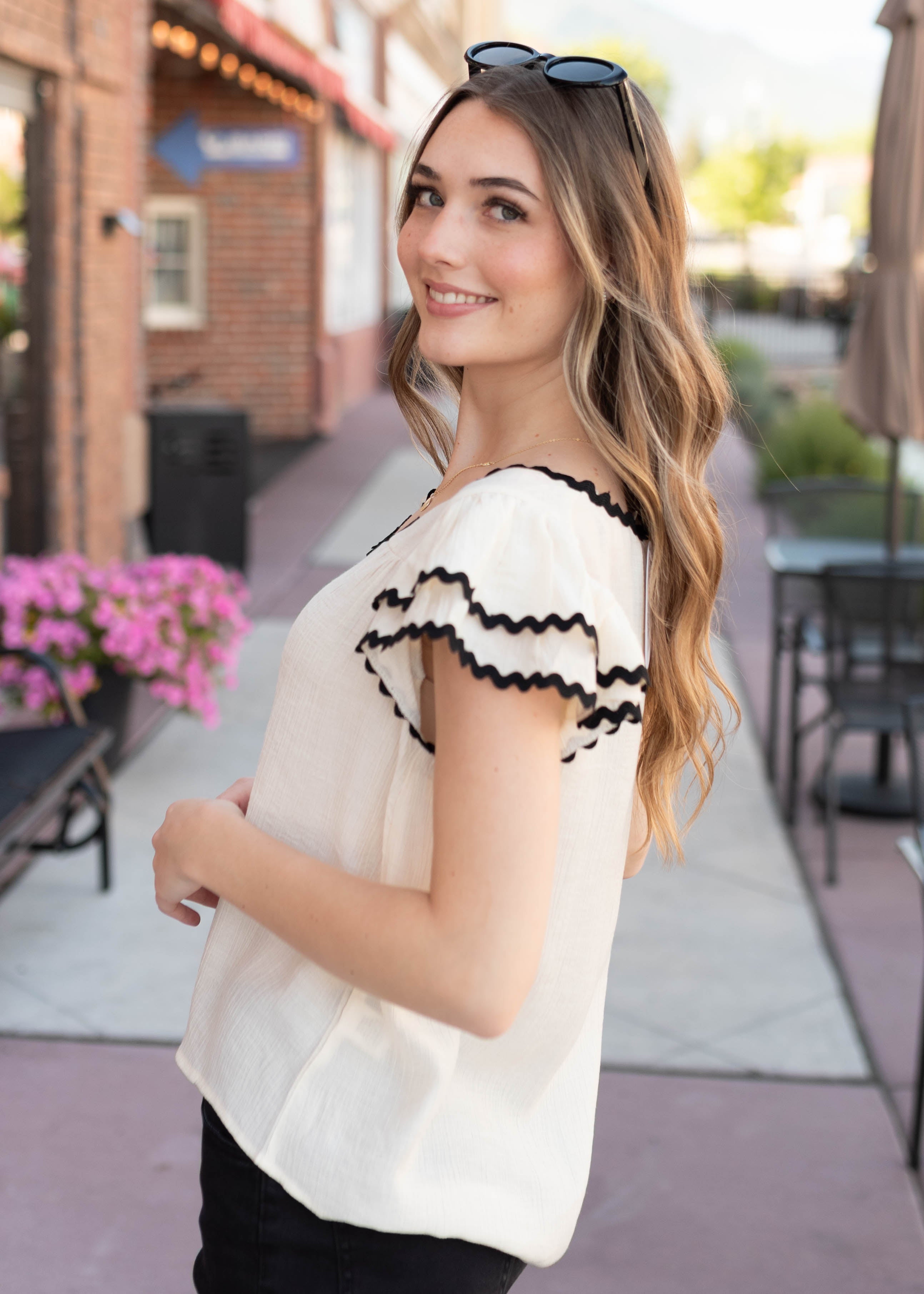 Blake Cream Ruffle Blouse