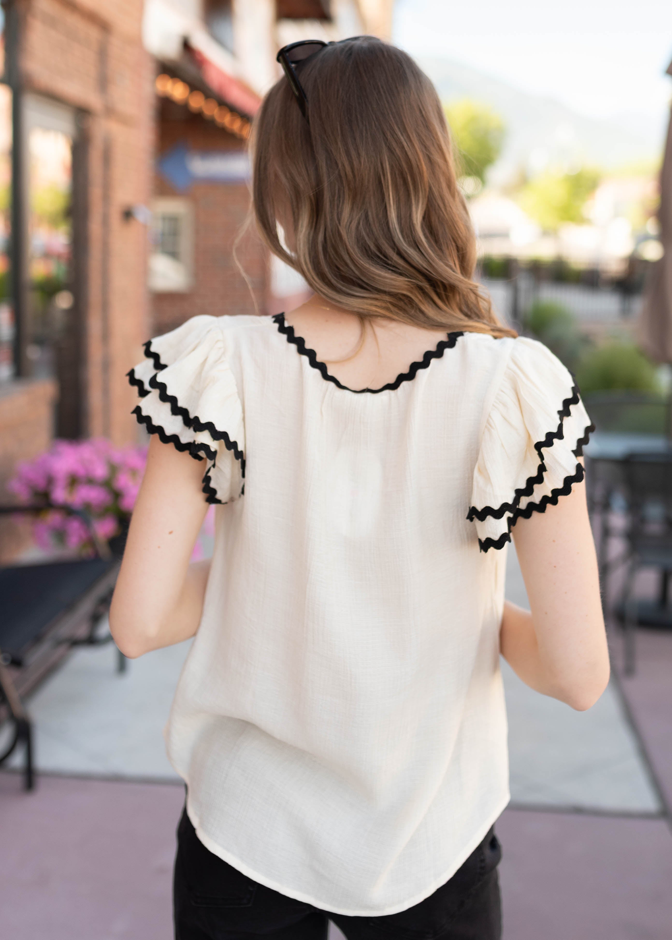 Blake Cream Ruffle Blouse