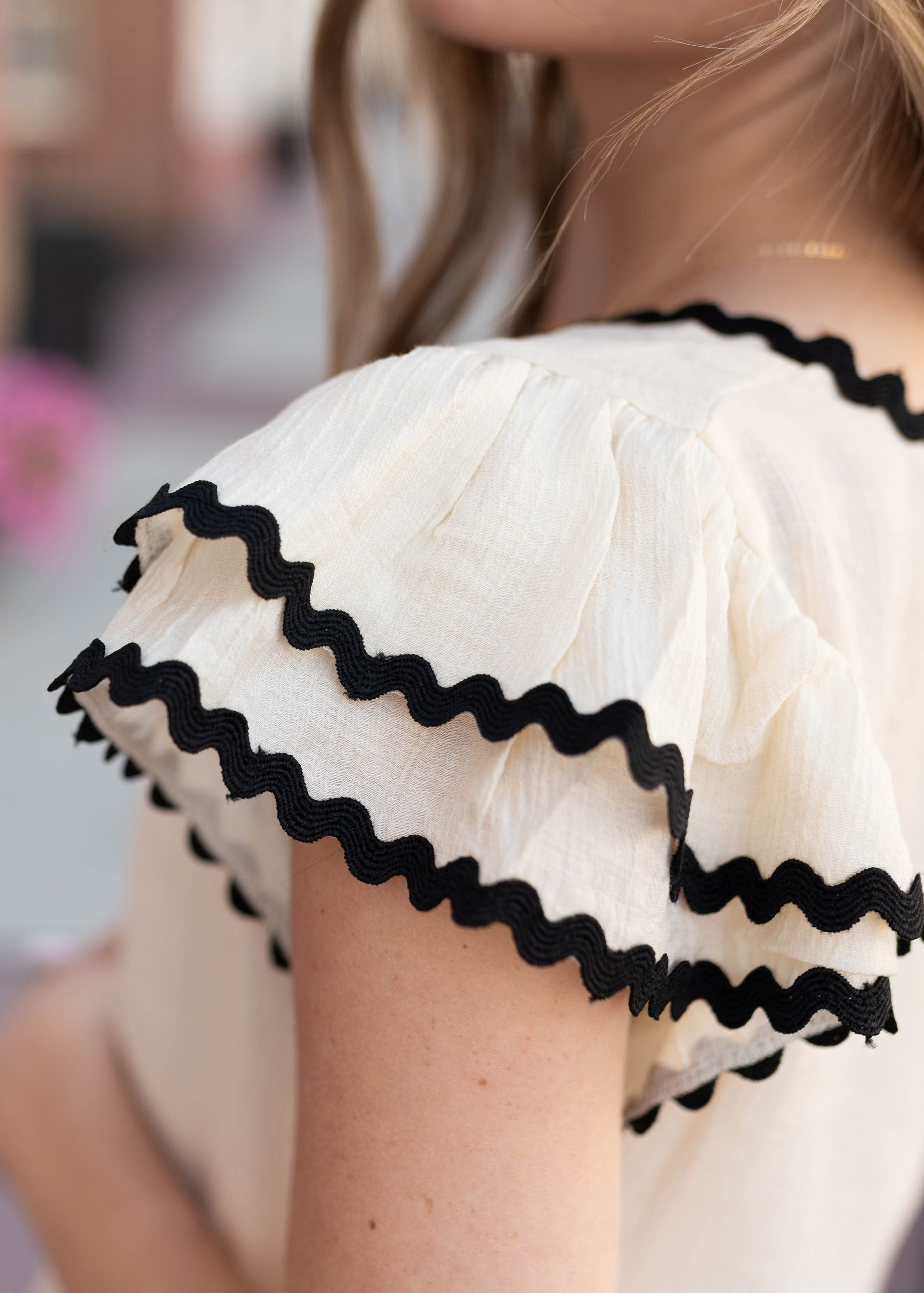 Blake Cream Ruffle Blouse