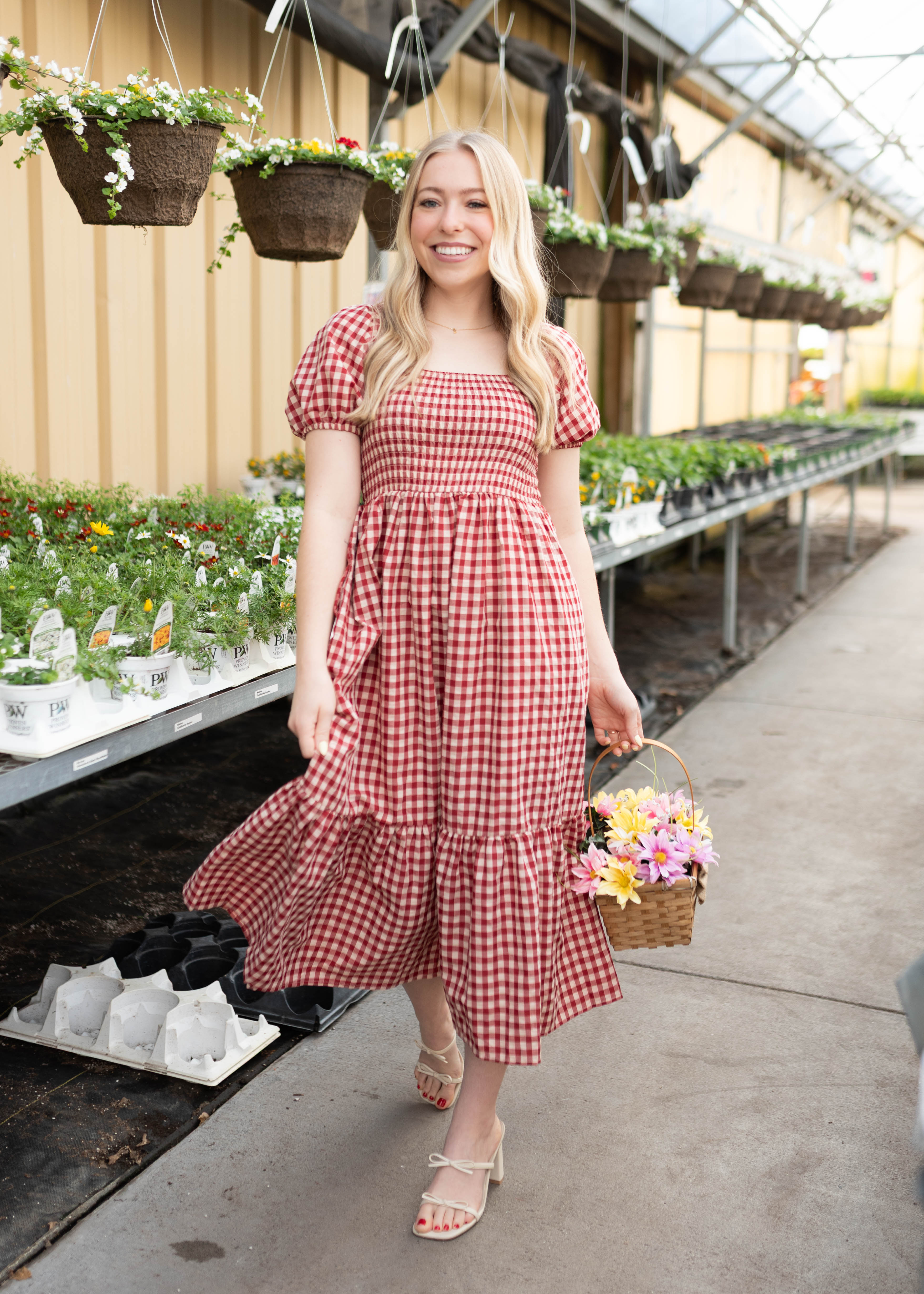 Bridget Red Gingham Dress