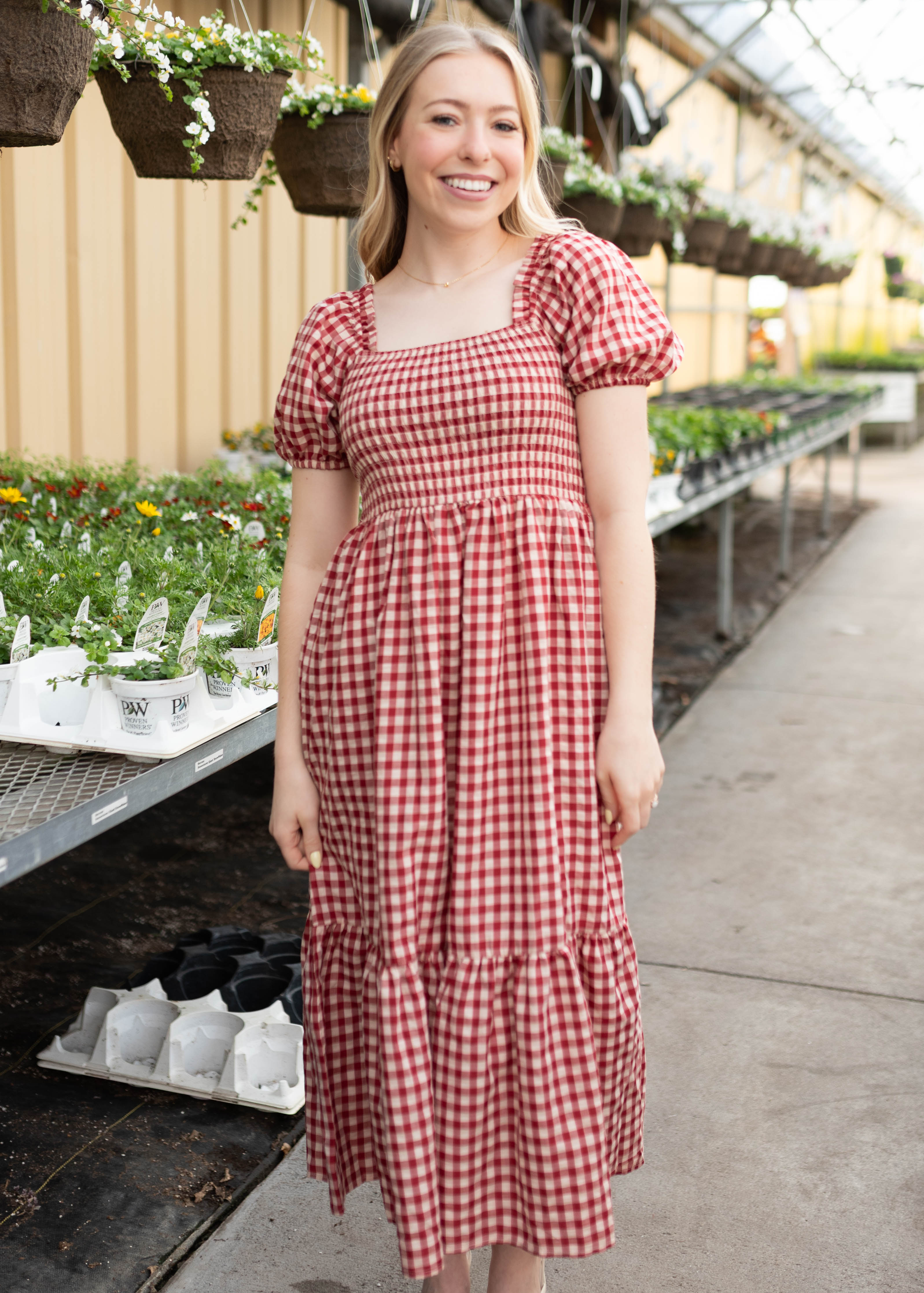 Bridget Red Gingham Dress