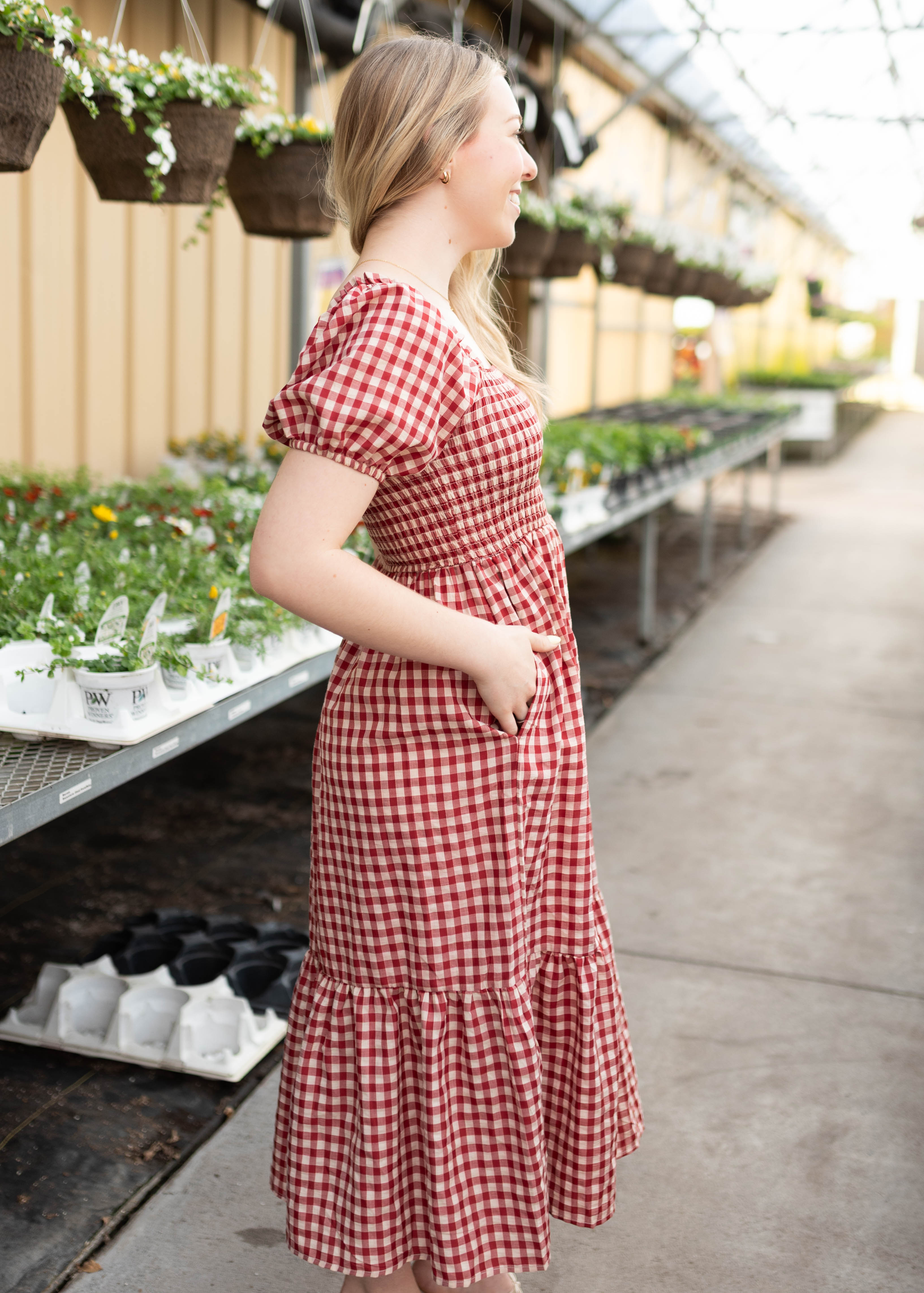 Bridget Red Gingham Dress