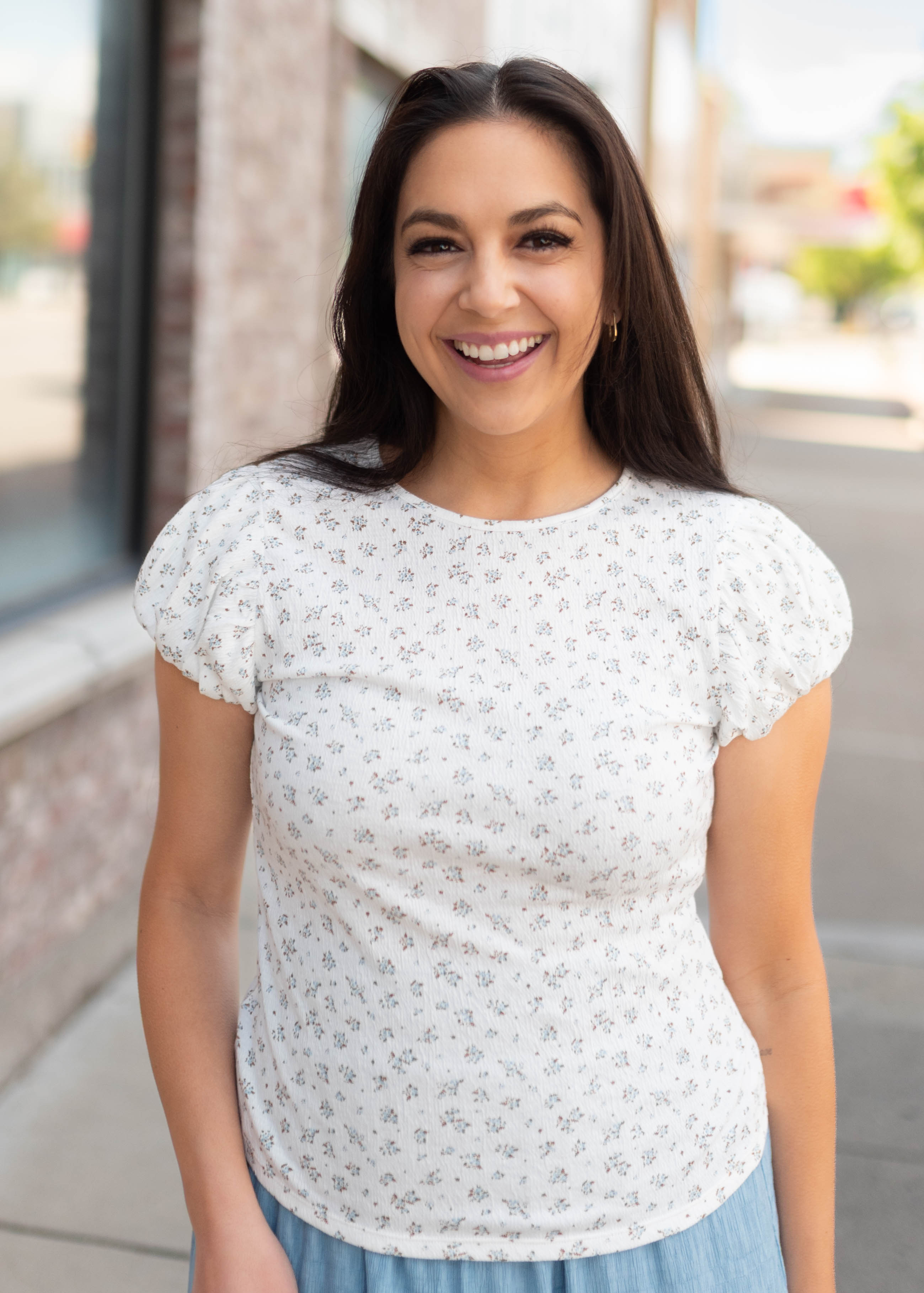 Brielle White Floral Top
