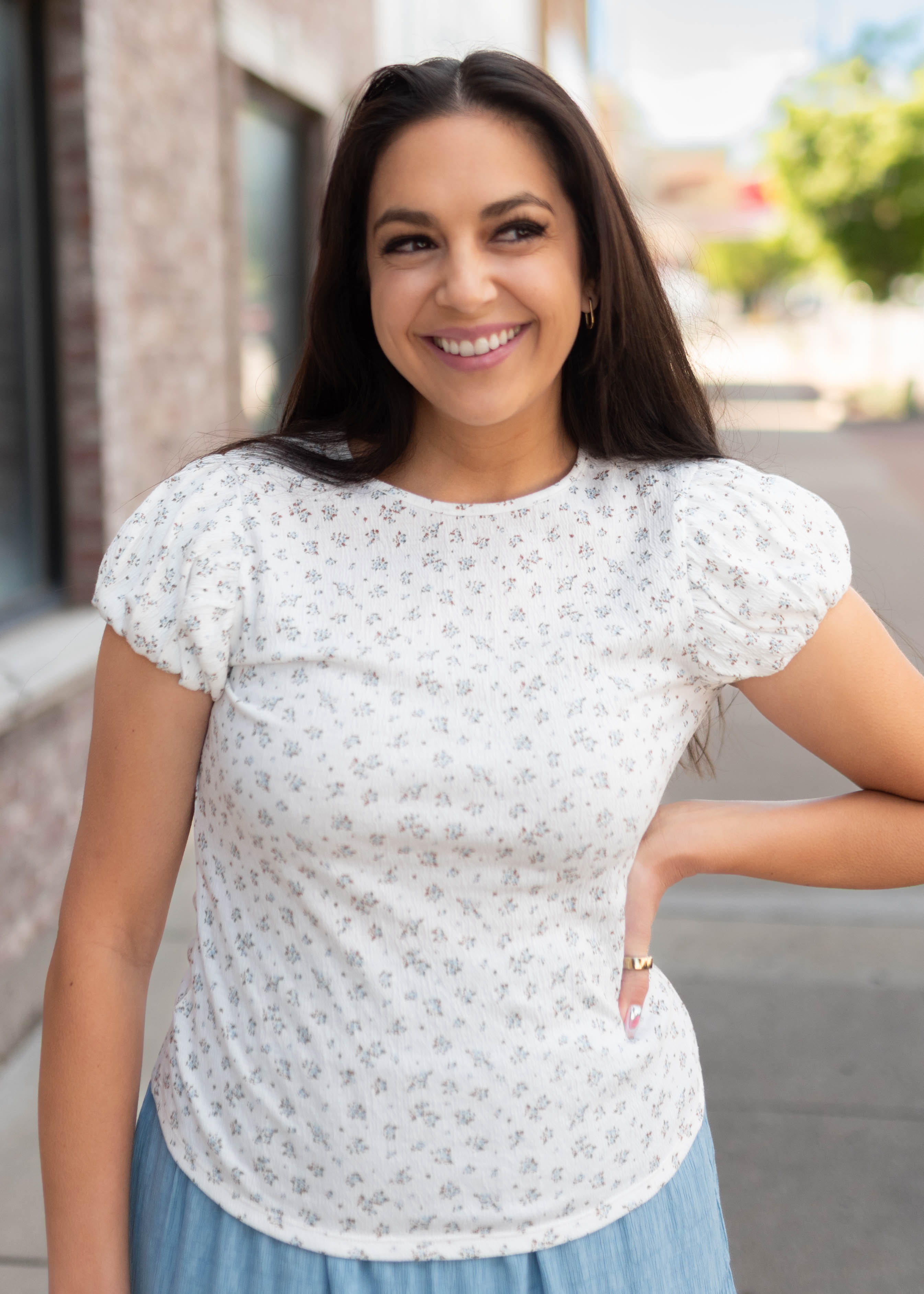 Brielle White Floral Top