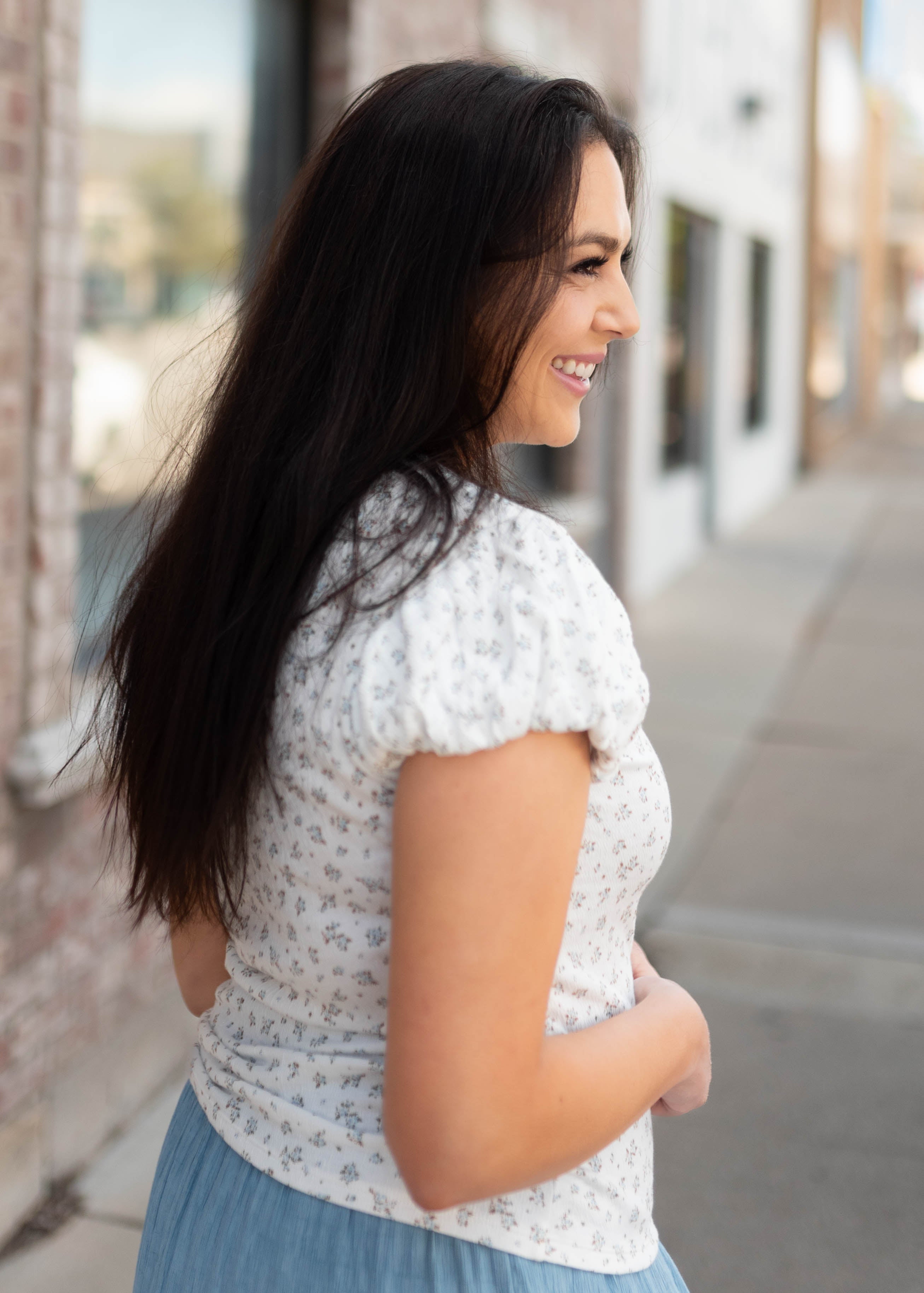 Brielle White Floral Top
