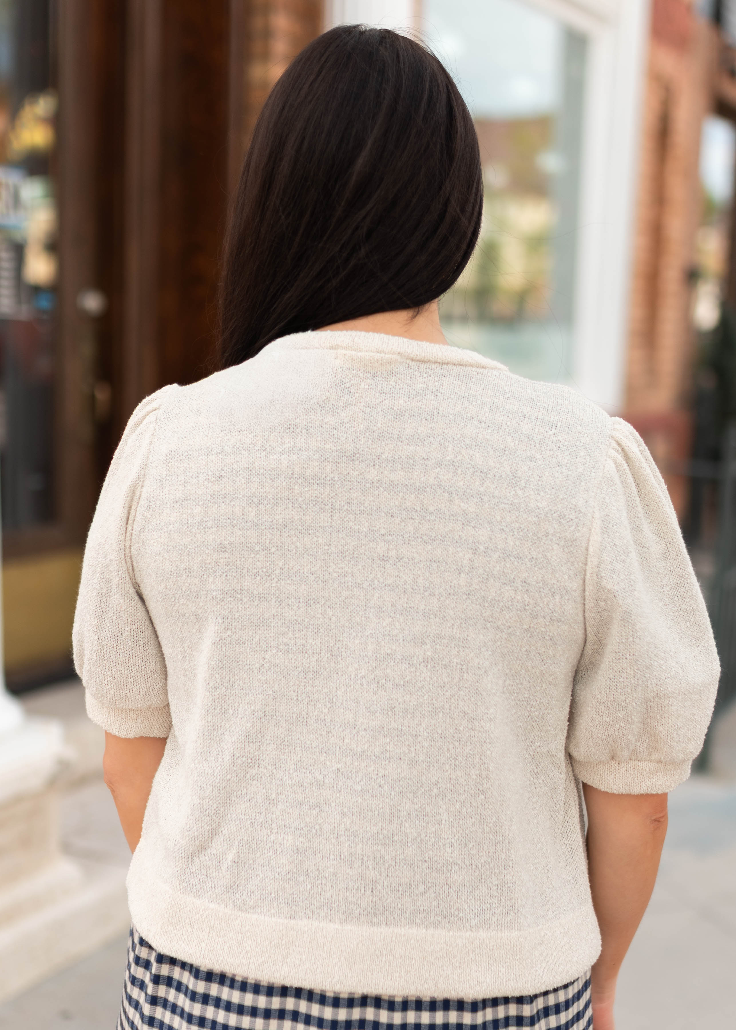 Brooke Ivory Puff Sleeve Cardigan