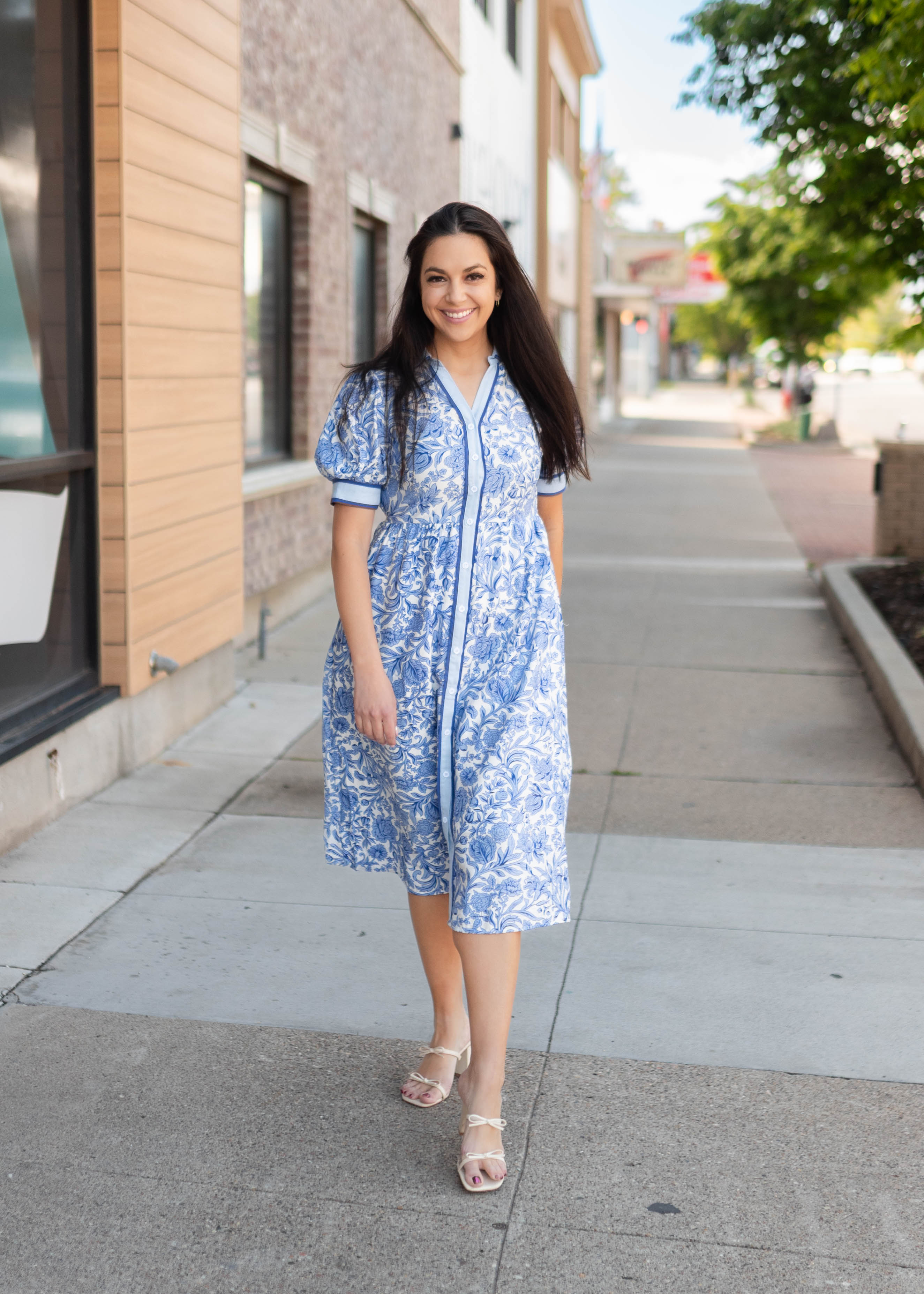 Brooklyn Blue Floral Collared Dress