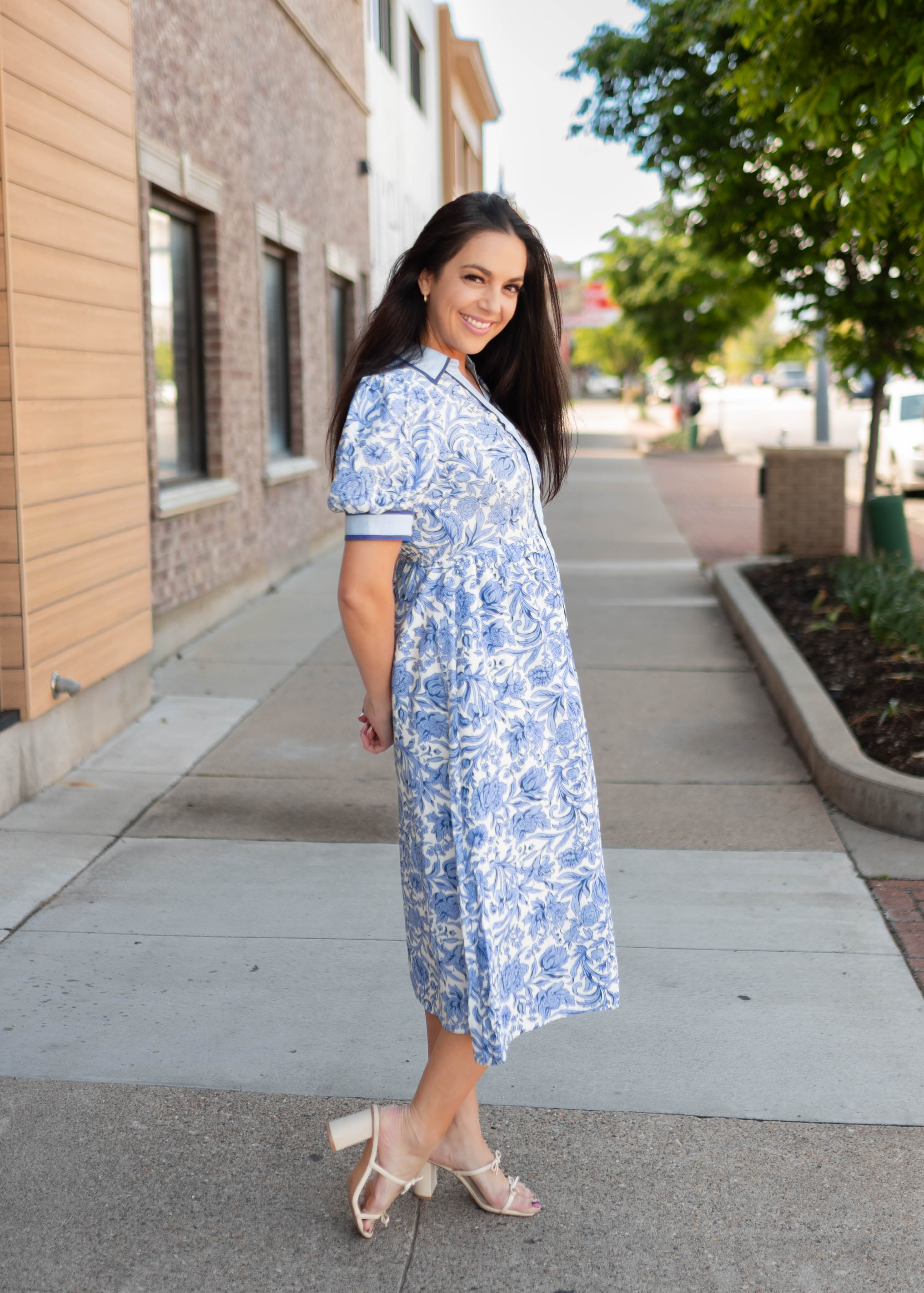 Brooklyn Blue Floral Collared Dress